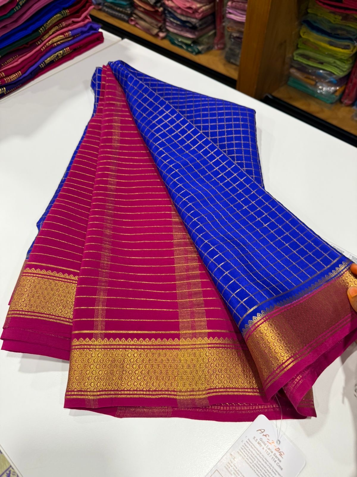 Mysore silk sarees golden less pattern