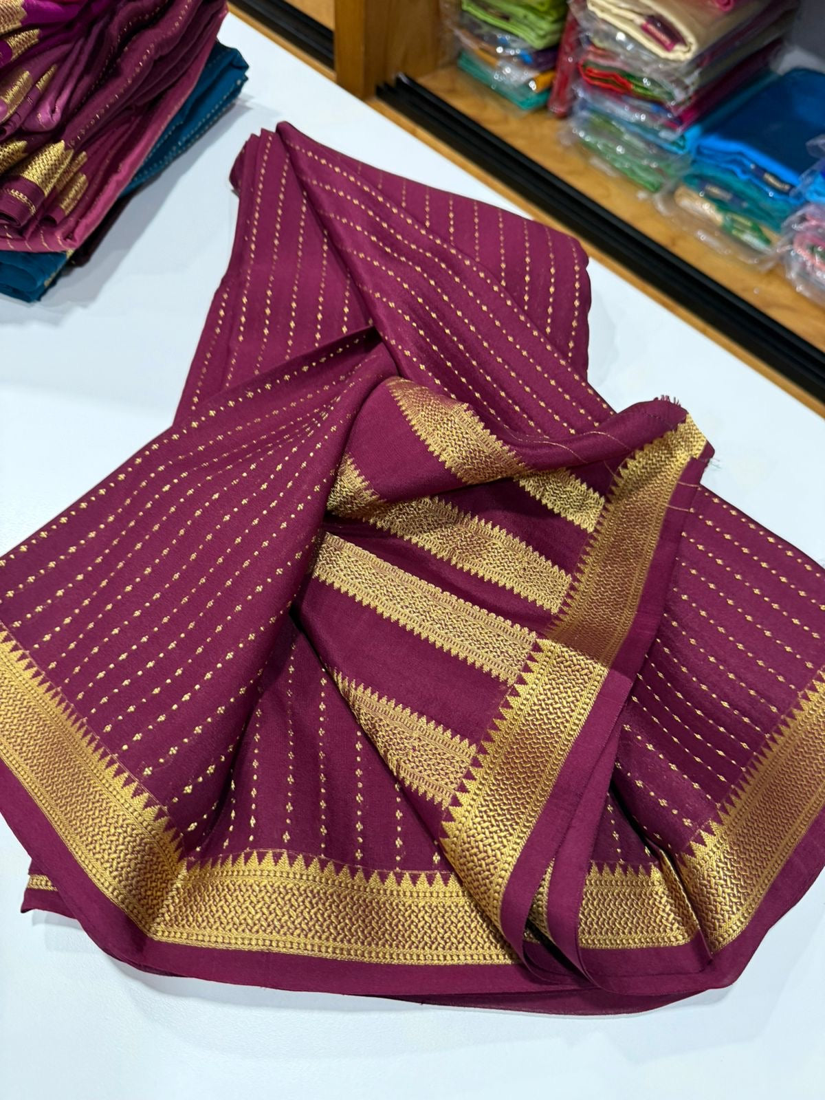 Mysore silk saree self pattern