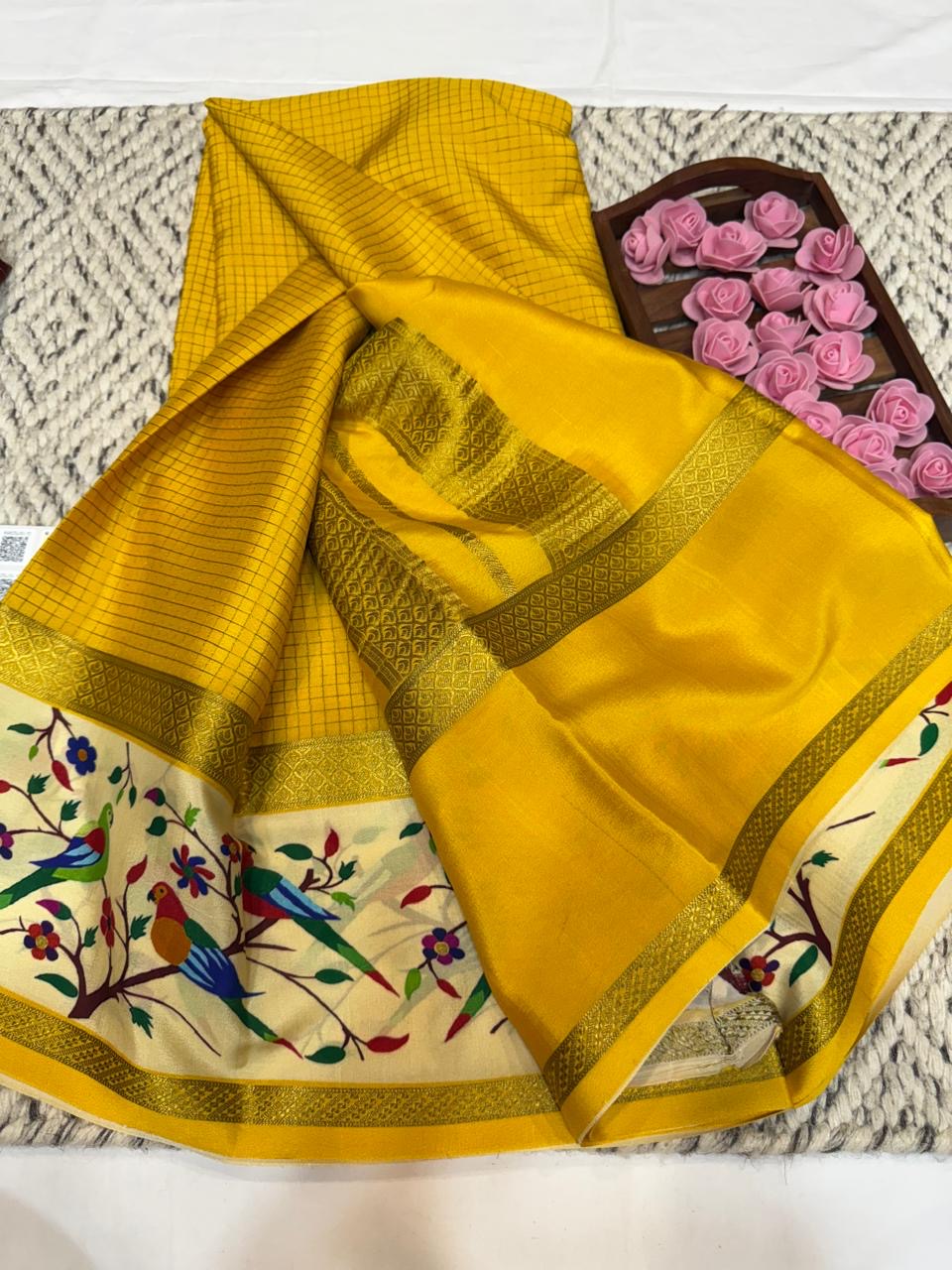 Mysore silk sarees printed pattern
