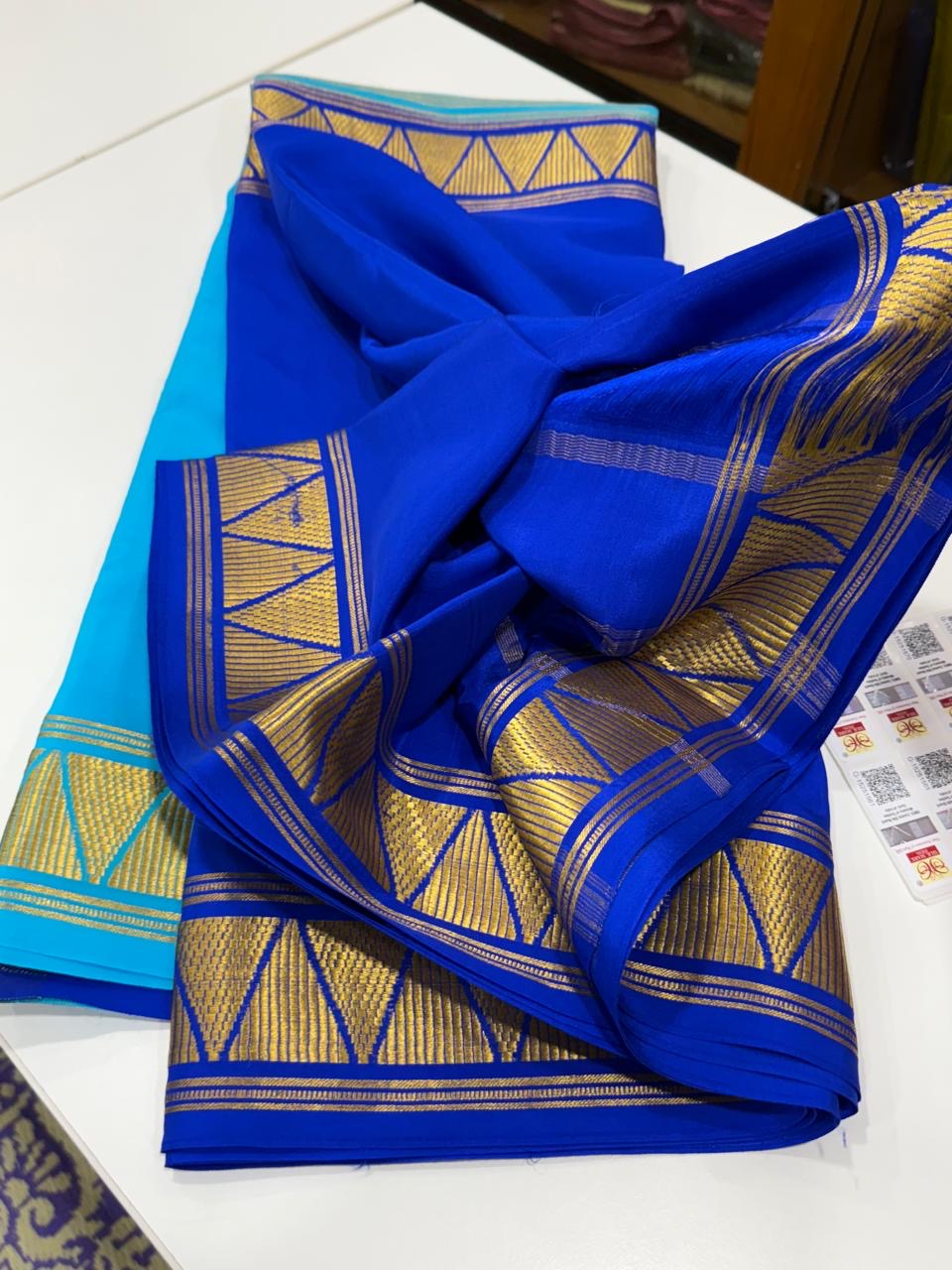 Half n Half pattern Mysore silk Saress