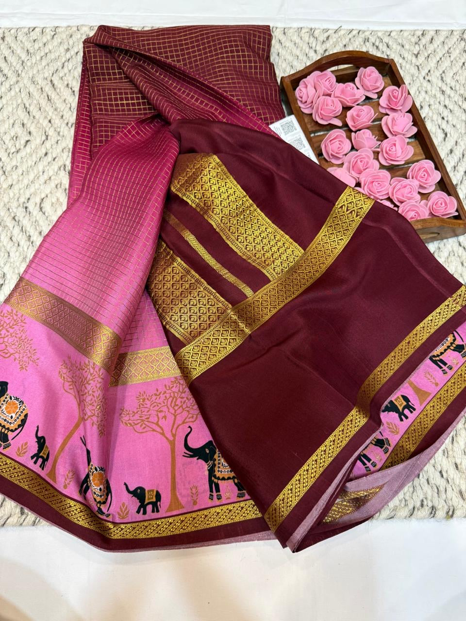 Mysore silk sarees printed pattern