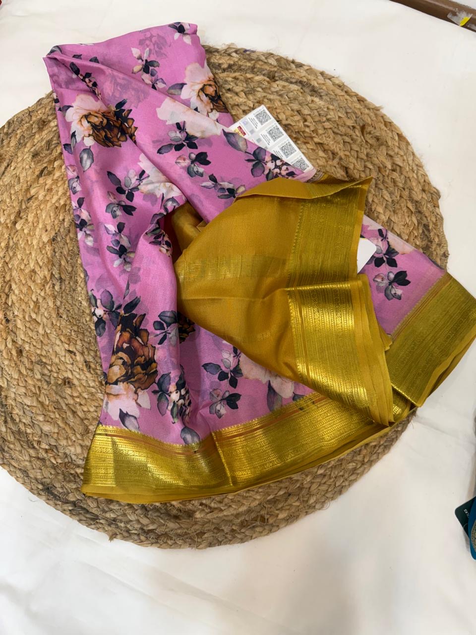 Mysore silk sarees light weight Digital pattern