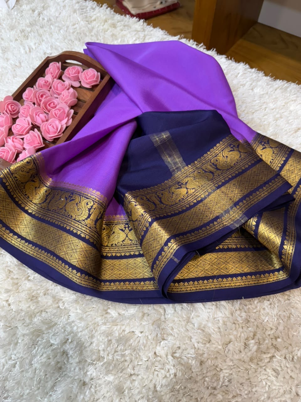 Mysore silk sarees contrast pattern