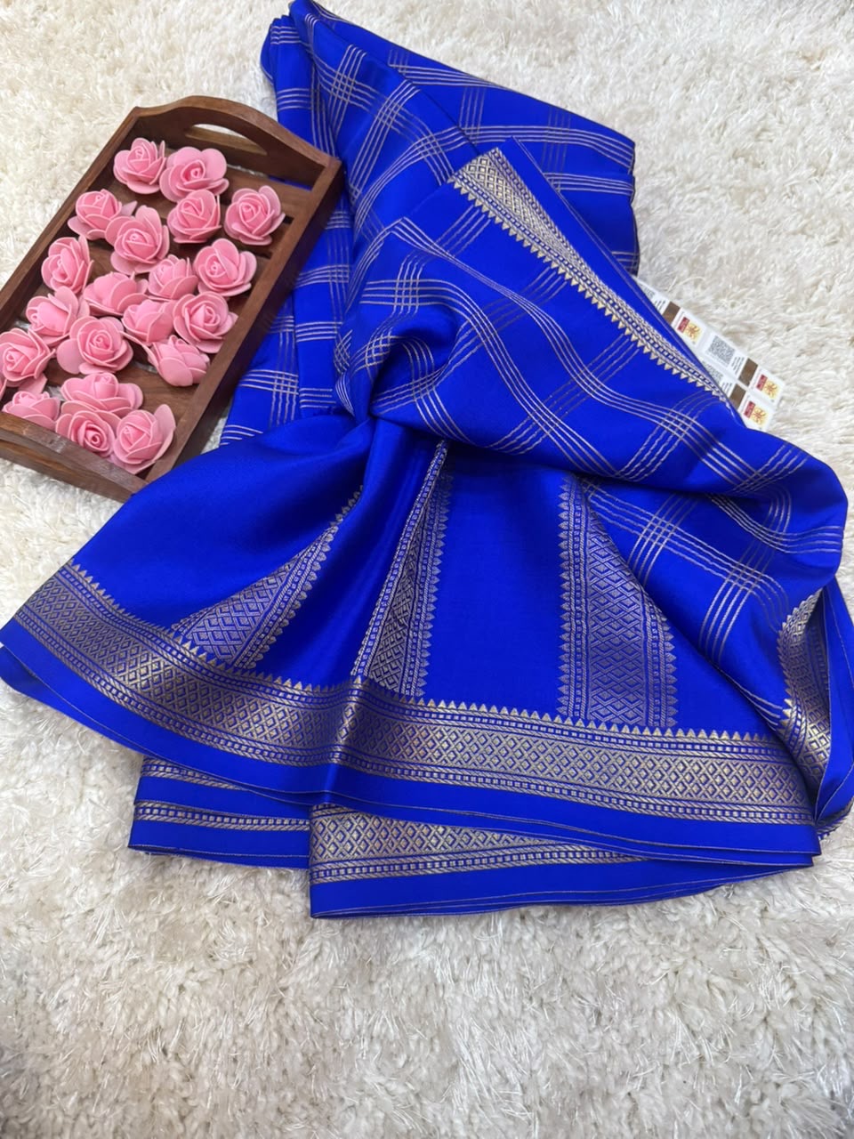 Mysore silk sarees checks pattern