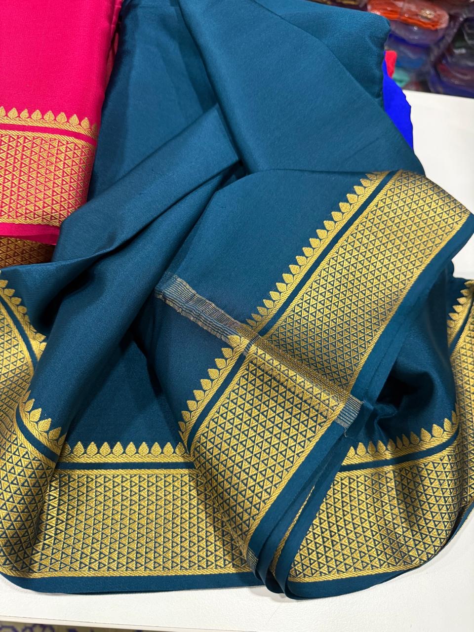 Mysore silk sarees self pattern