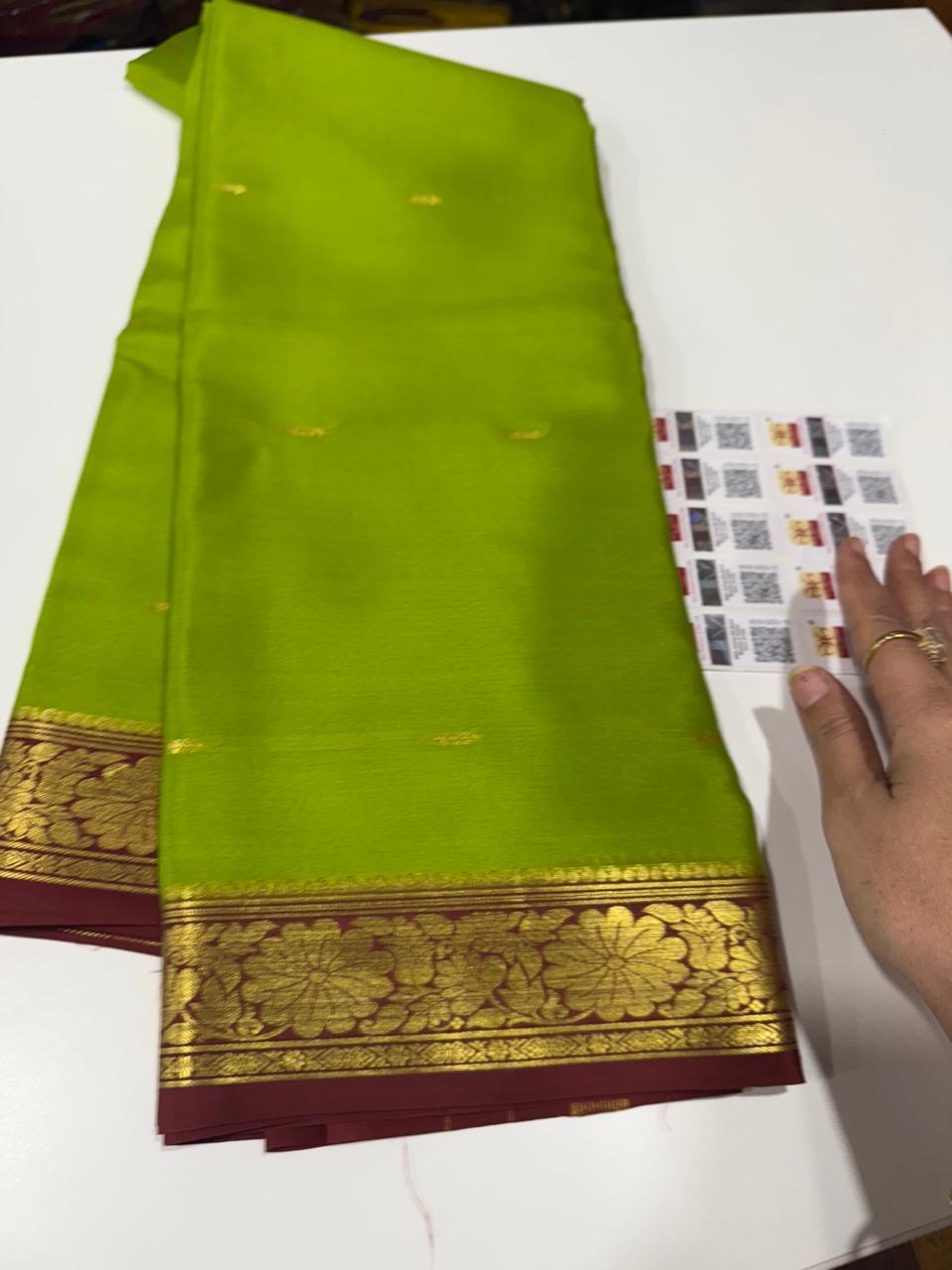 Mysore silk saree light weight pattern