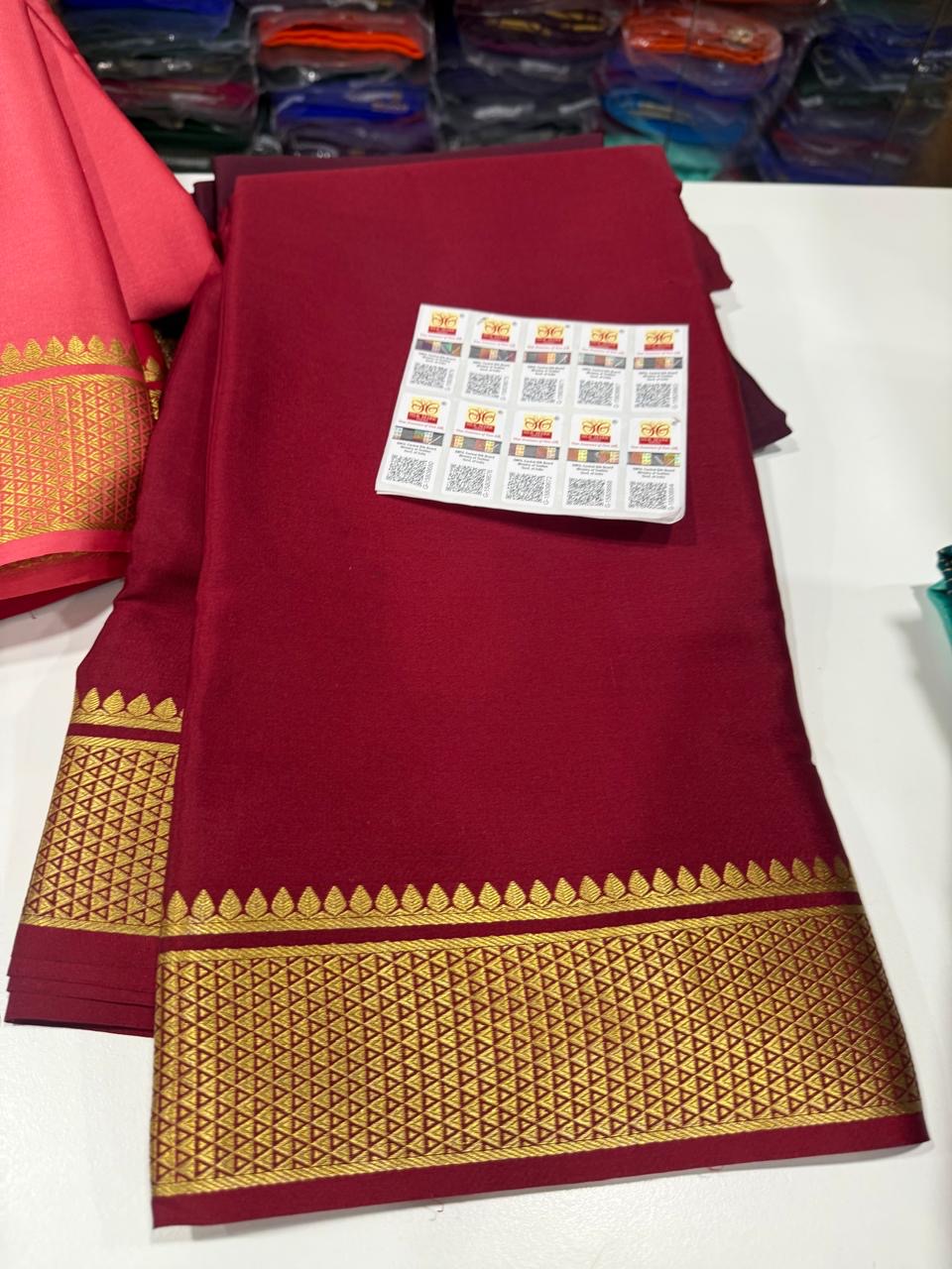 Mysore silk sarees self pattern