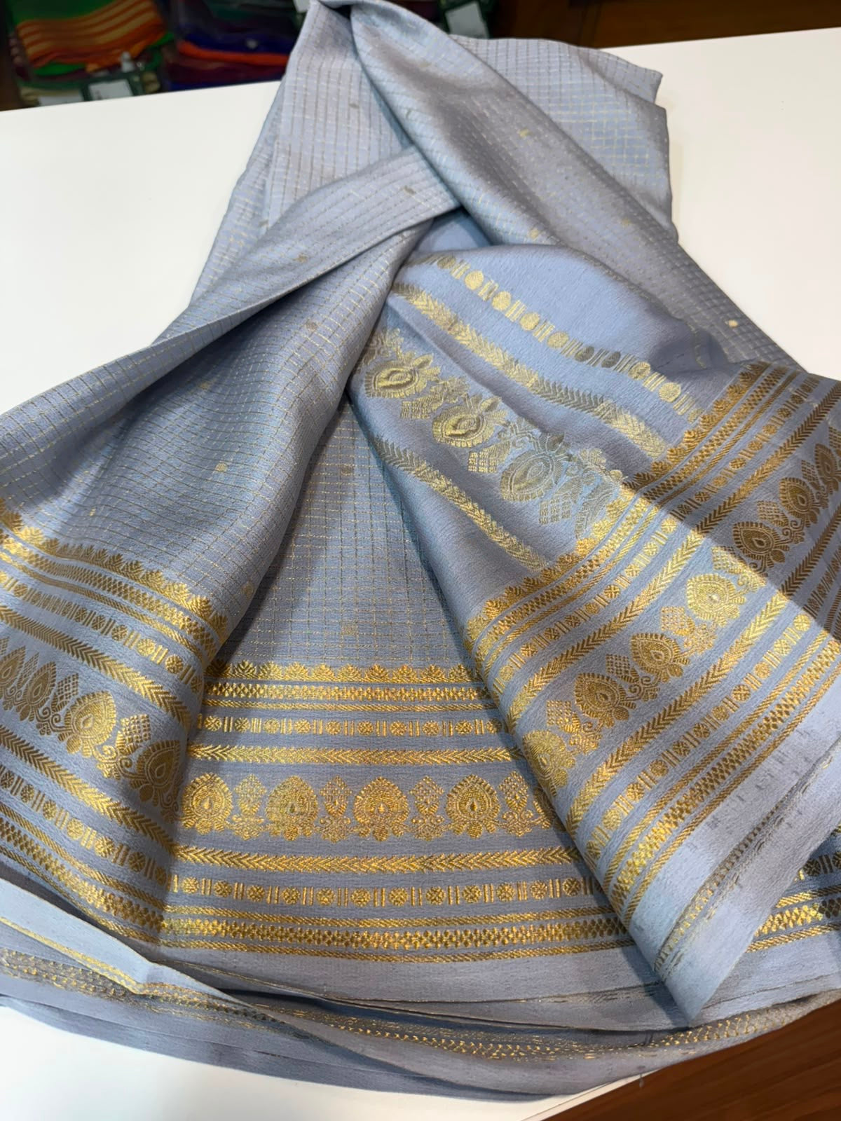 Mysore silk sarees checks pattern