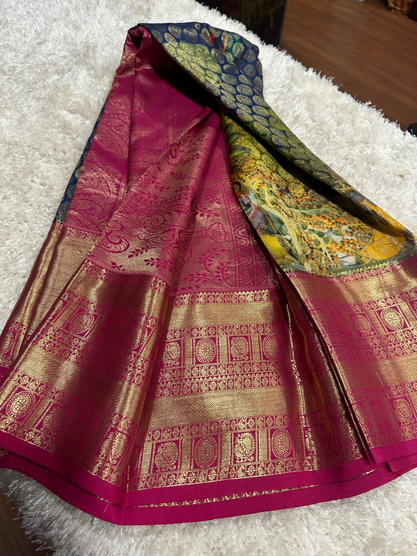 Pure digital print Kanjivaram silk sarees