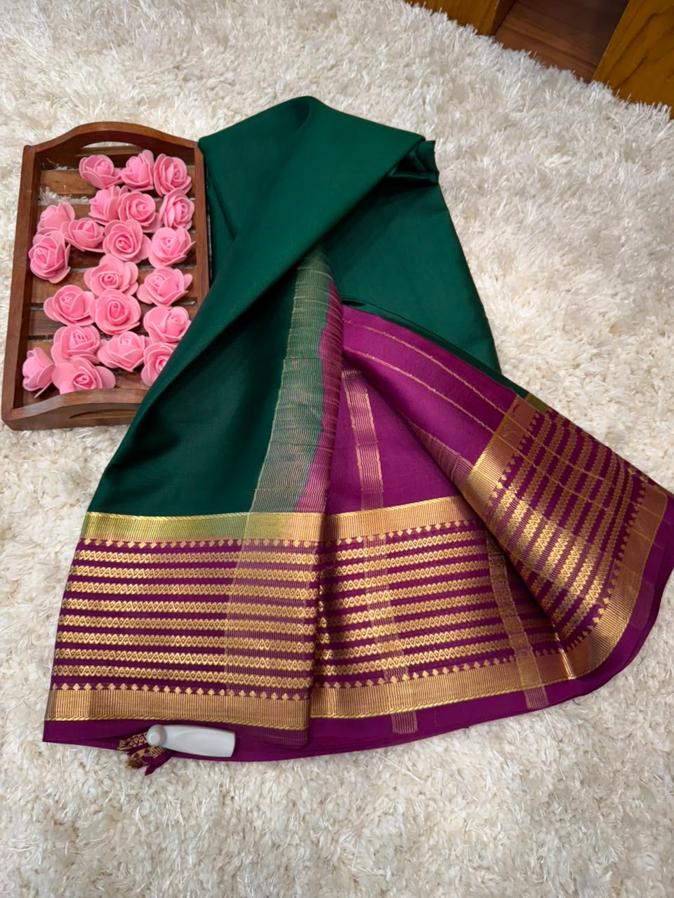 Mysore silk sarees light weight pattern