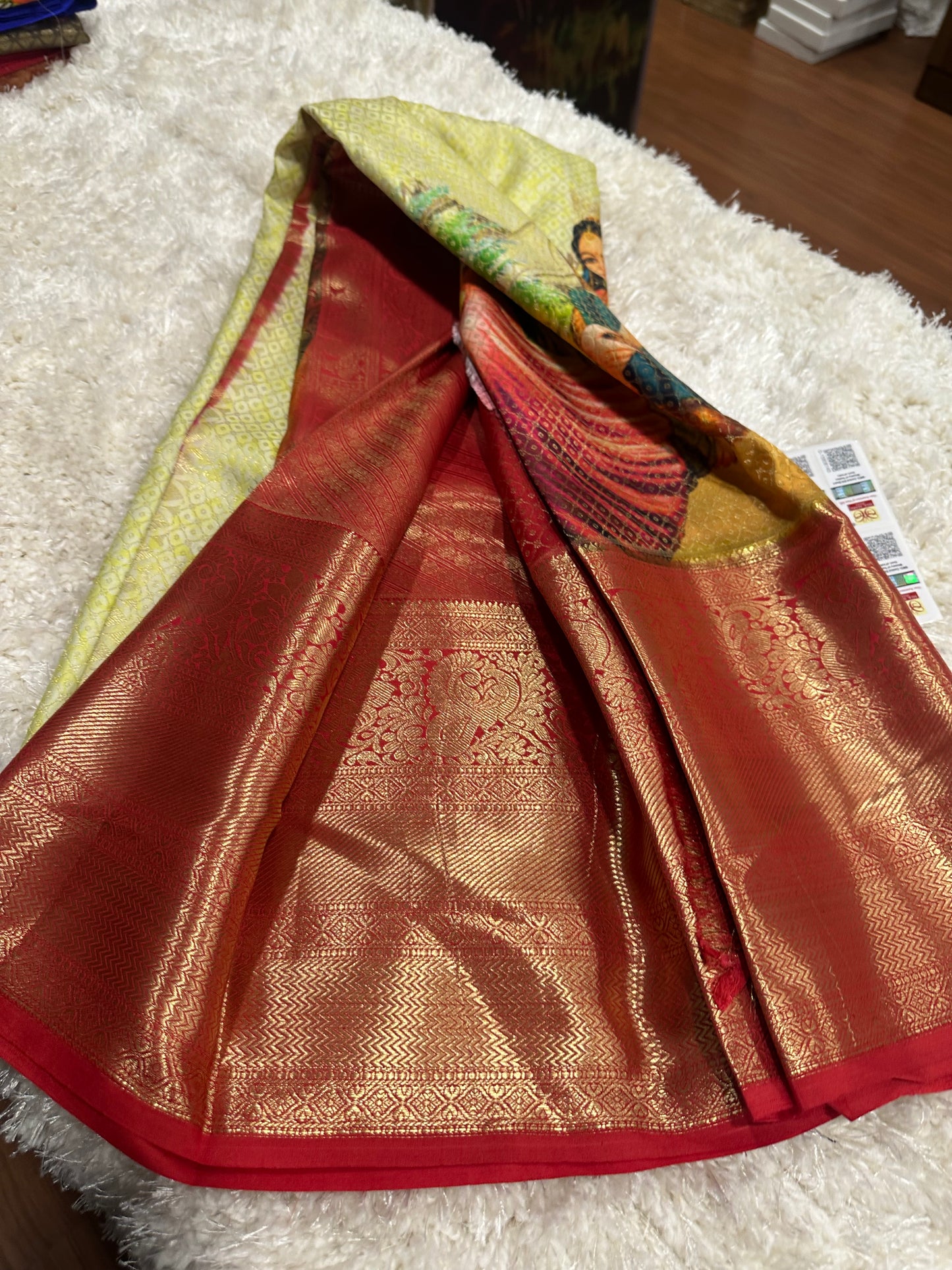 Pure digital print Kanjivaram silk sarees