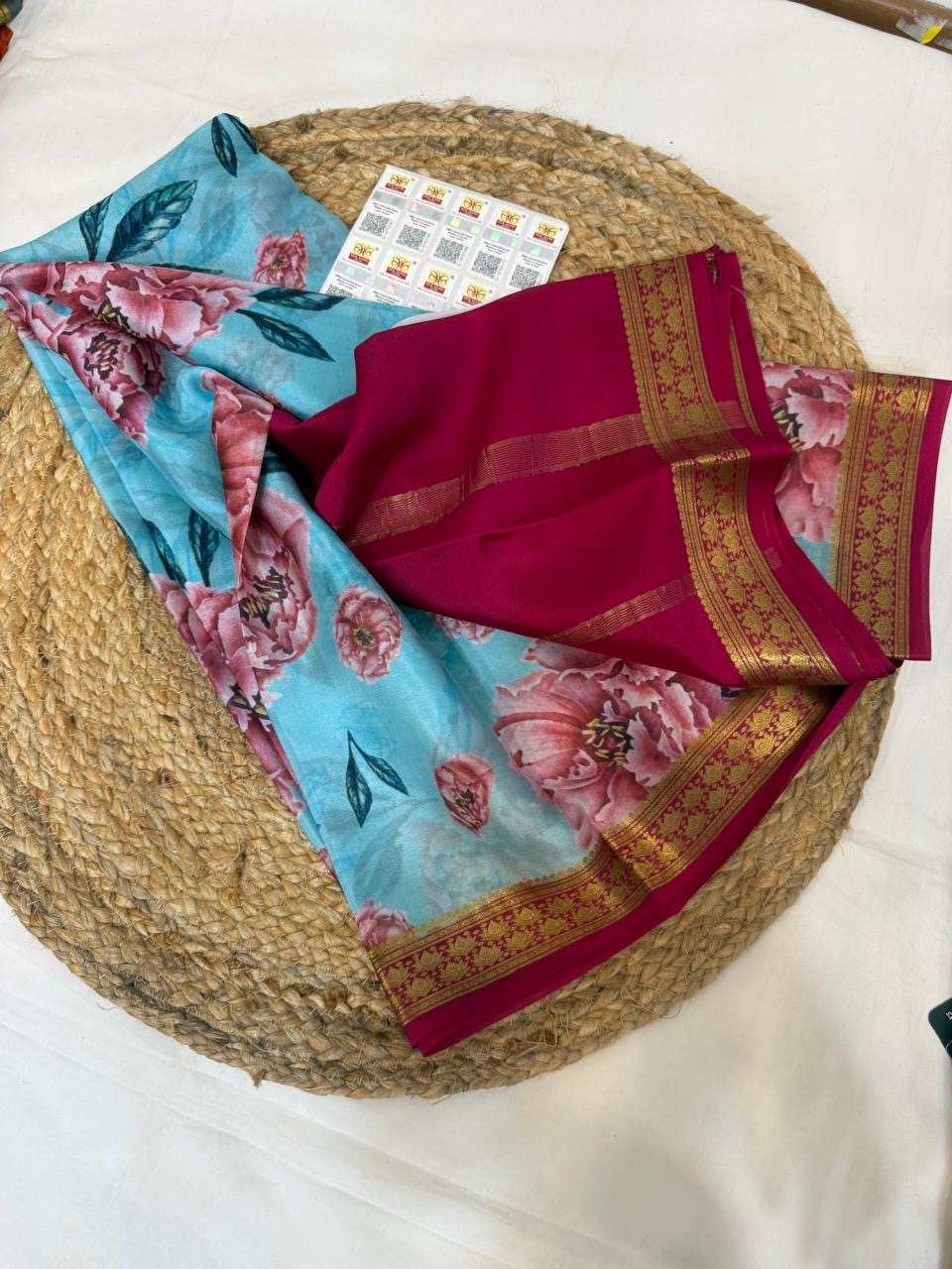 Mysore silk sarees light weight Digital pattern