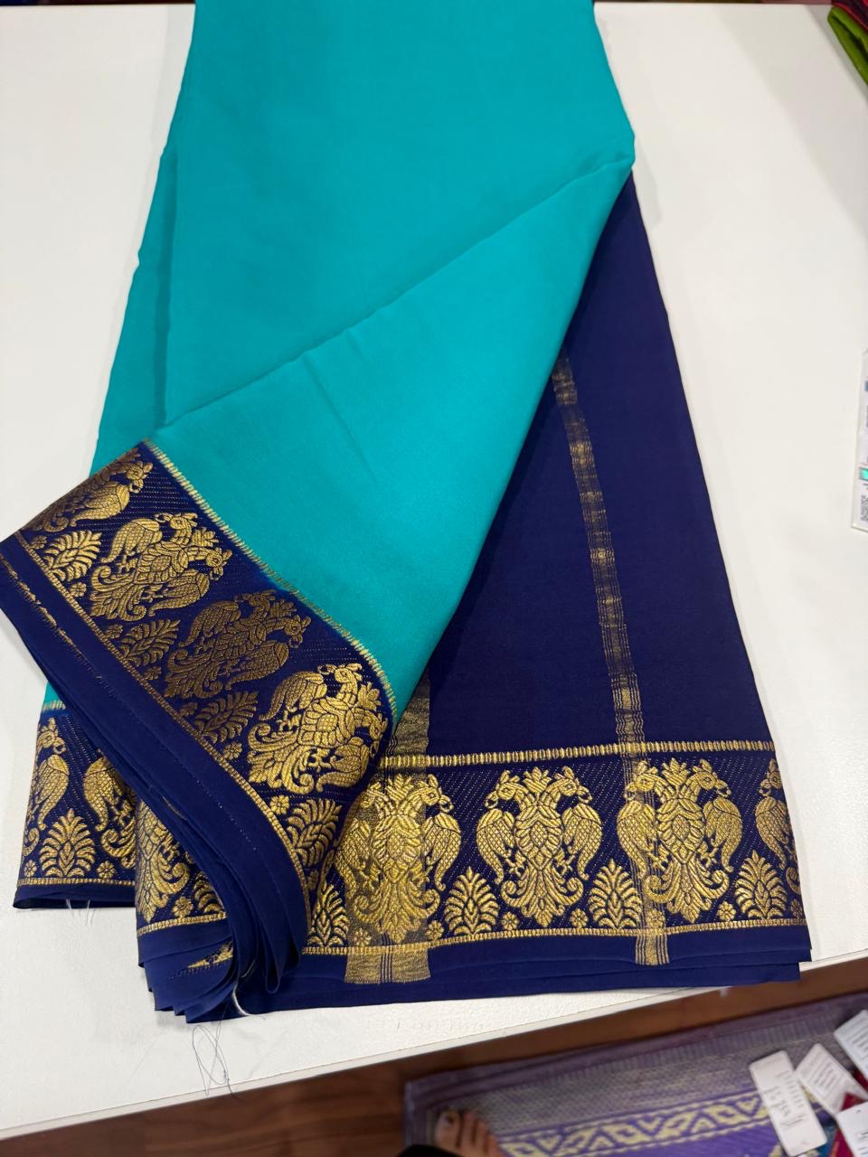 ❤️Traditional border in gold lace Zari Mysore silk sarees ❤️