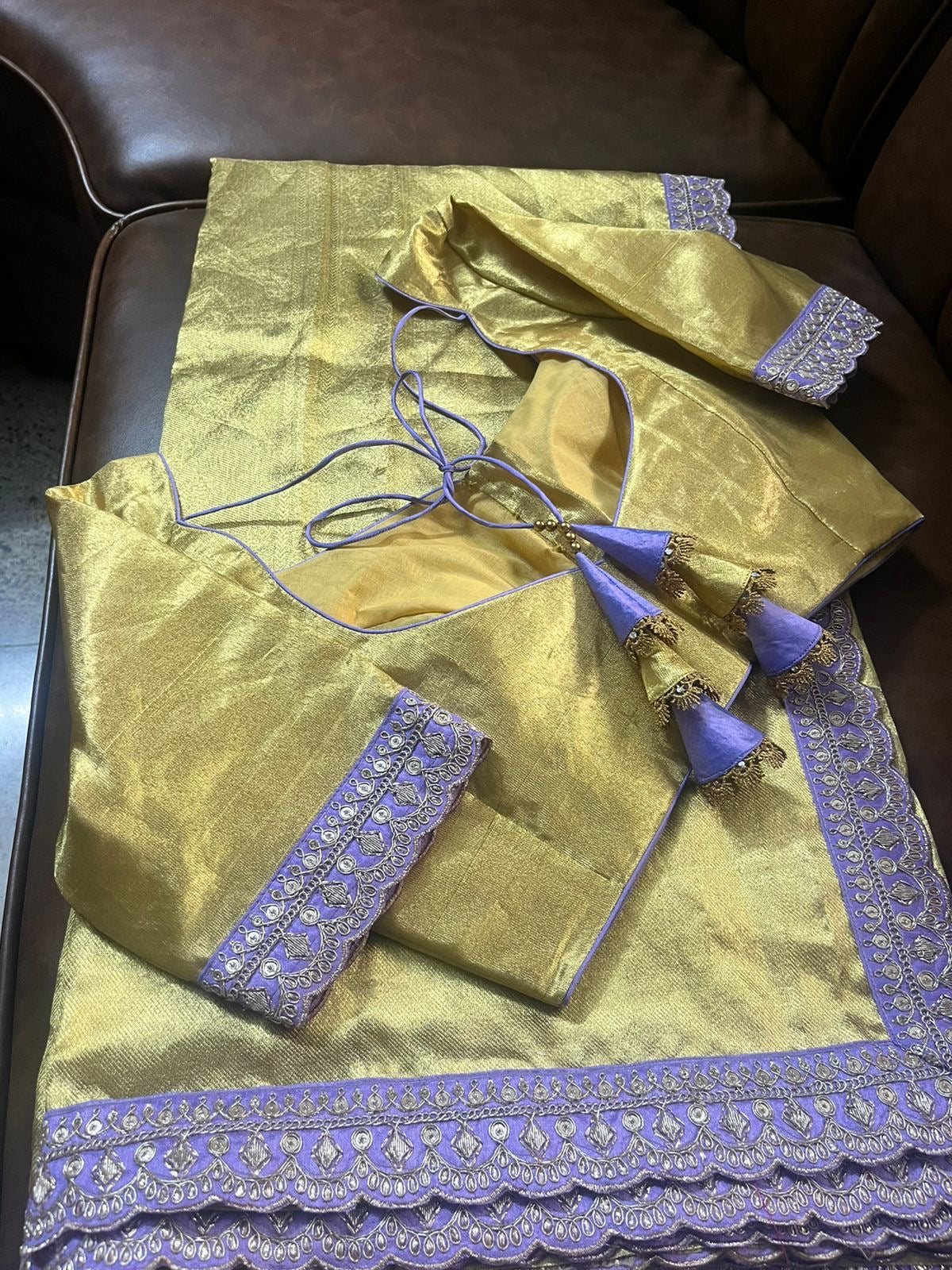 Kanjivaram saree with lace all over saree