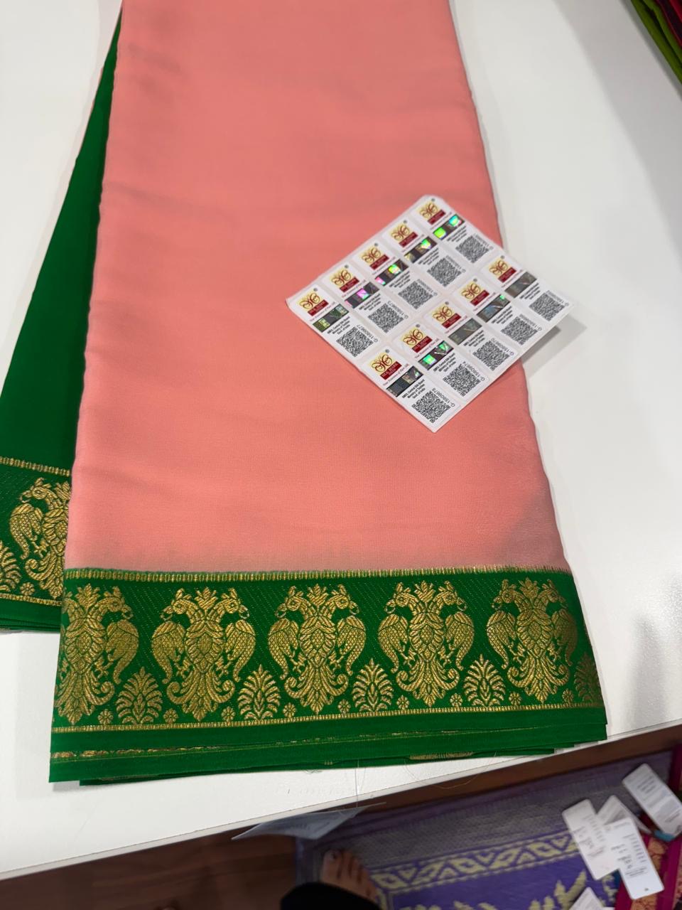 ❤️Traditional border in gold lace Zari Mysore silk sarees ❤️