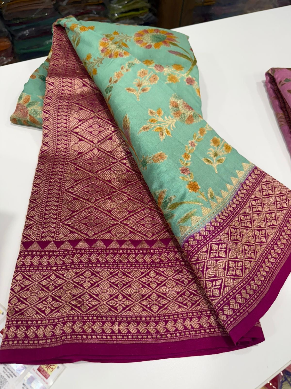 Pure Banarasi moonga silk sarees