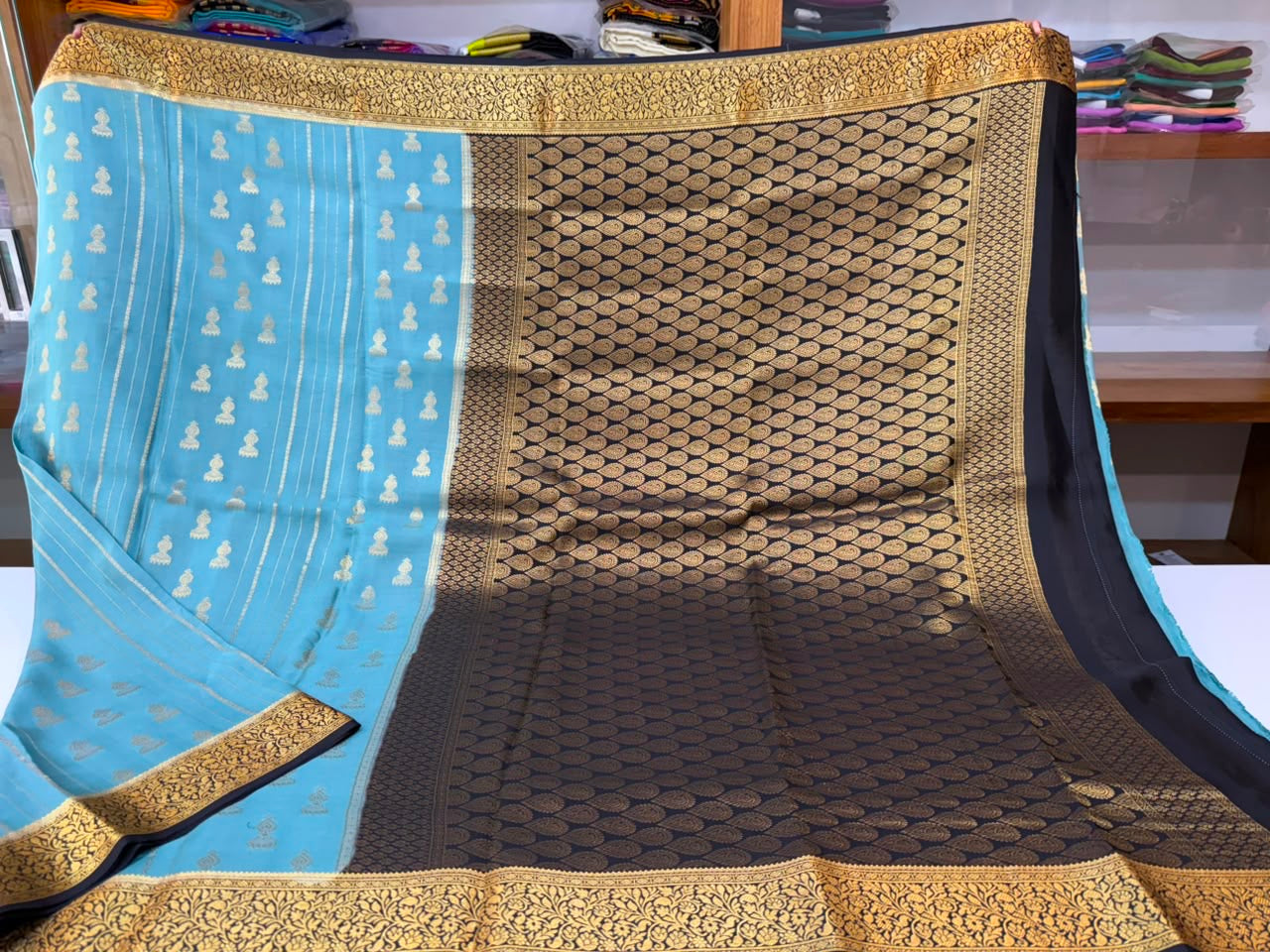 Mysore silk sarees contrast pattern