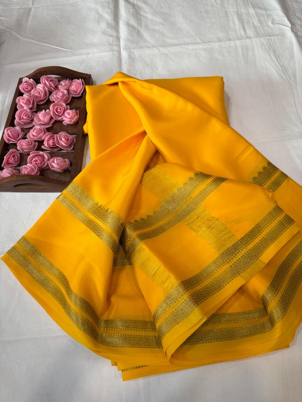 Mysore silk sarees self pattern