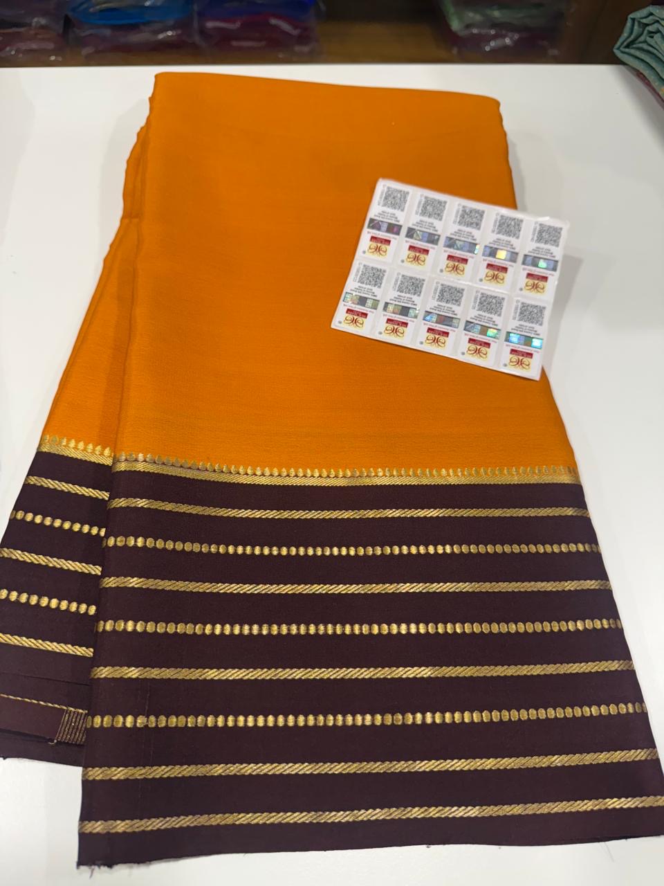 Mysore silk sarees contrast pattern