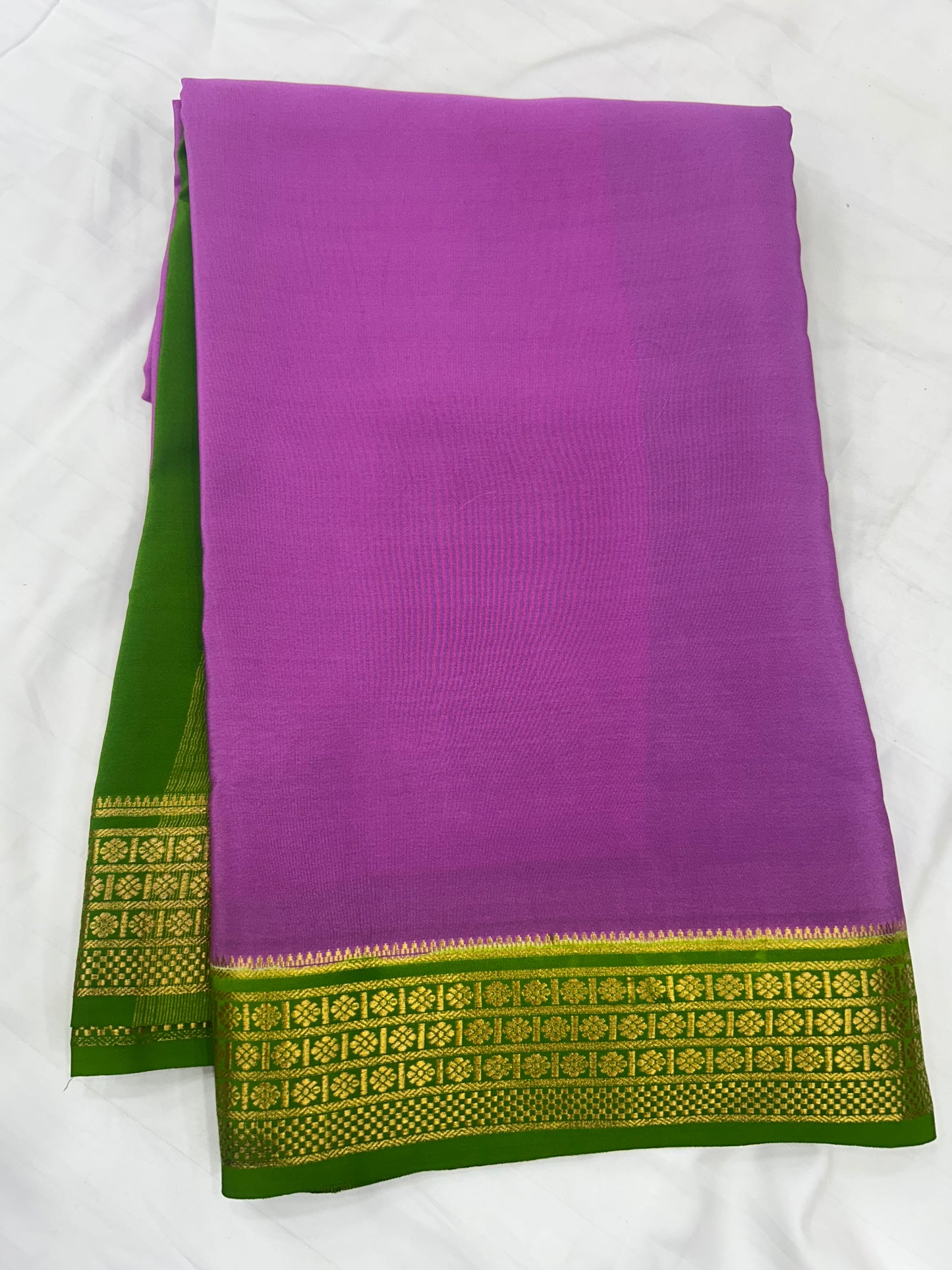 Gold lace Mysore silk saree
