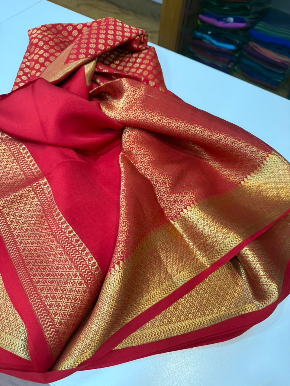 Mysore silk sarees self Butta pattern