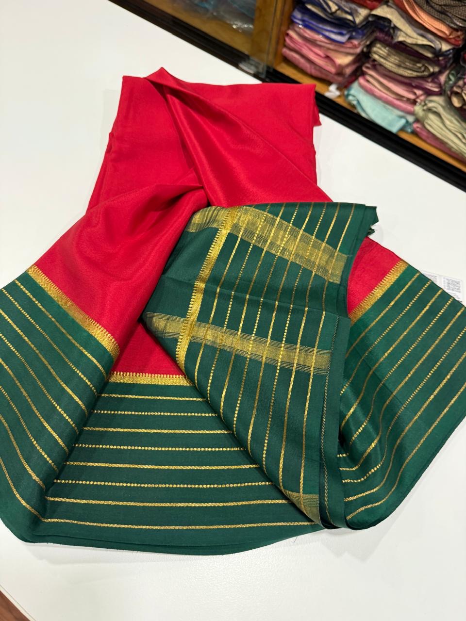 Mysore silk sarees contrast Pattern