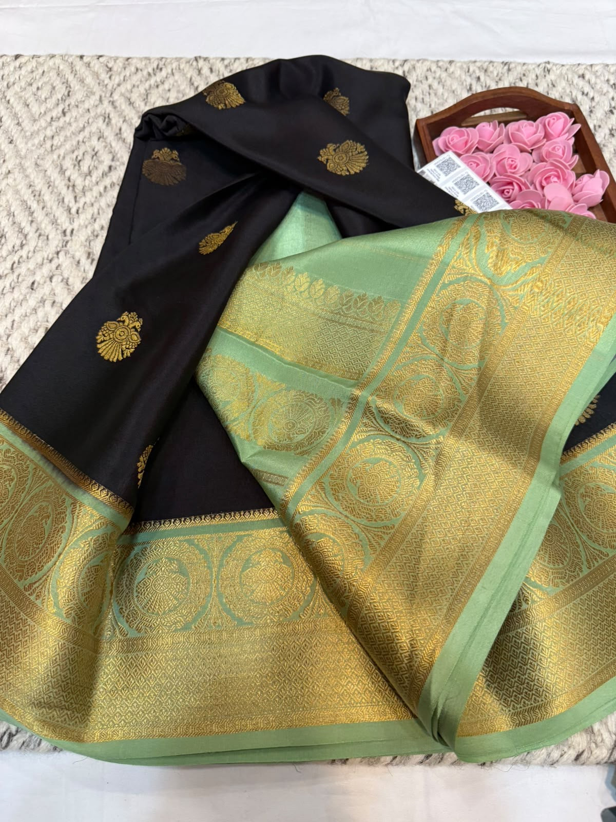 Mysore silk sarees shoulder butta pattern