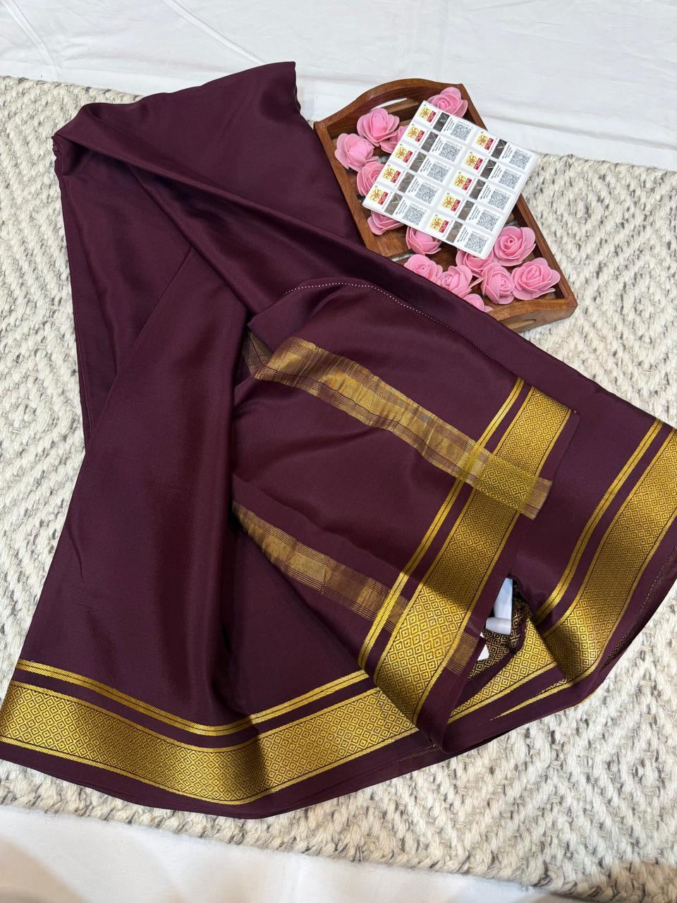 Mysore silk sarees self pattern