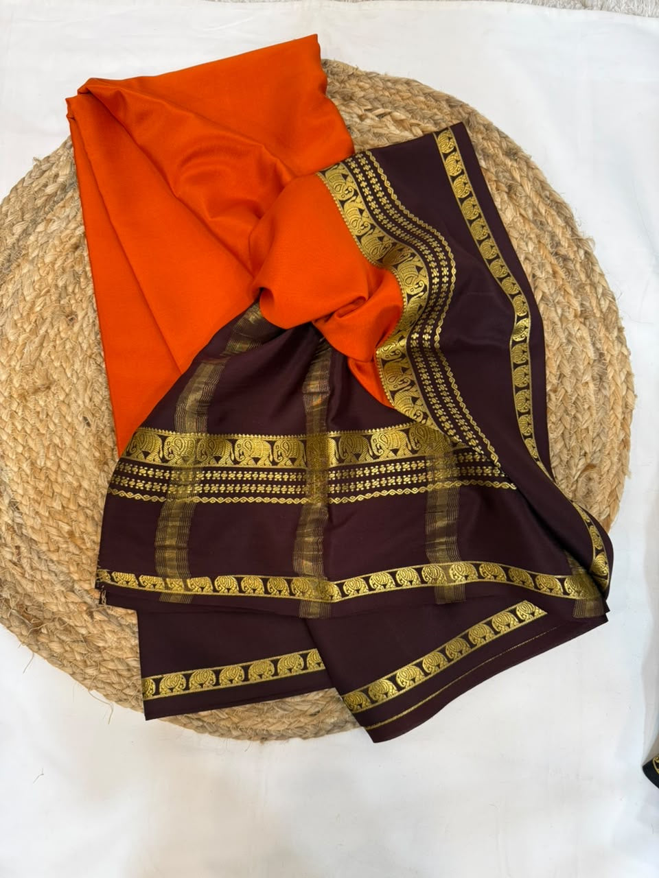 Mysore silk sarees contrast pattern