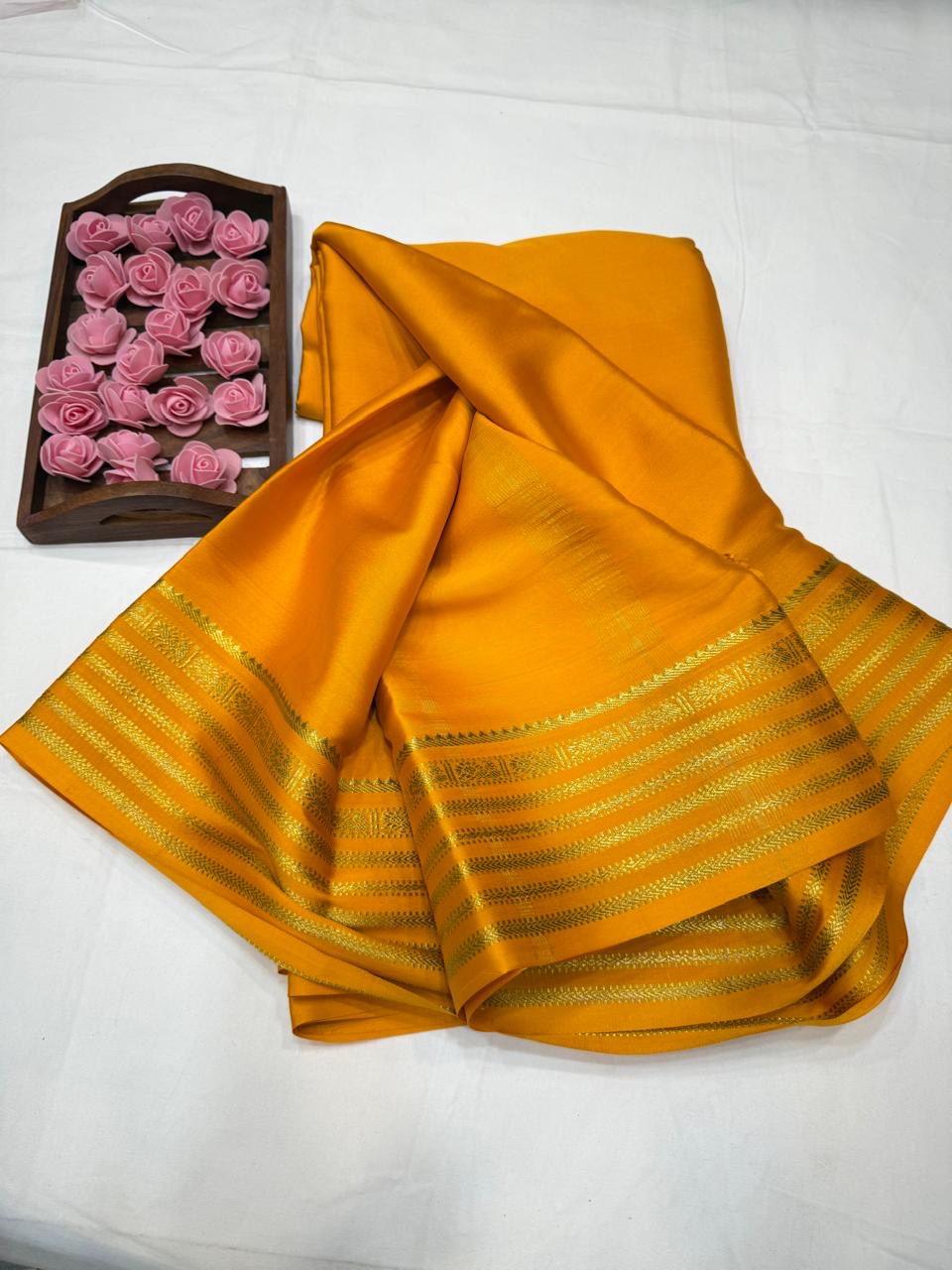 Mysore silk sarees self pattern