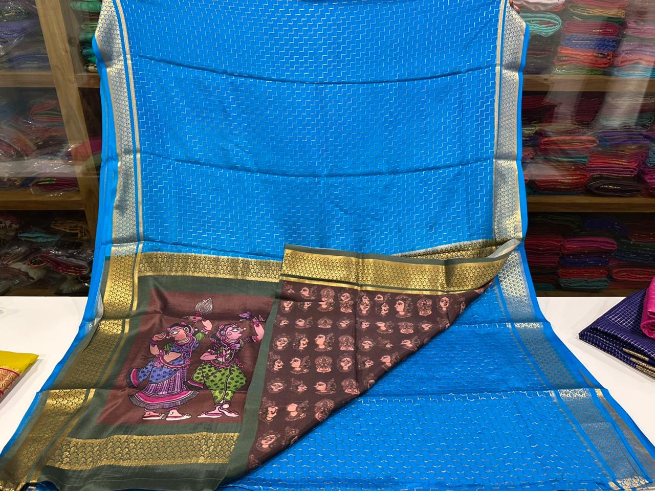 😍Digital print mysore silk sarees 😍
