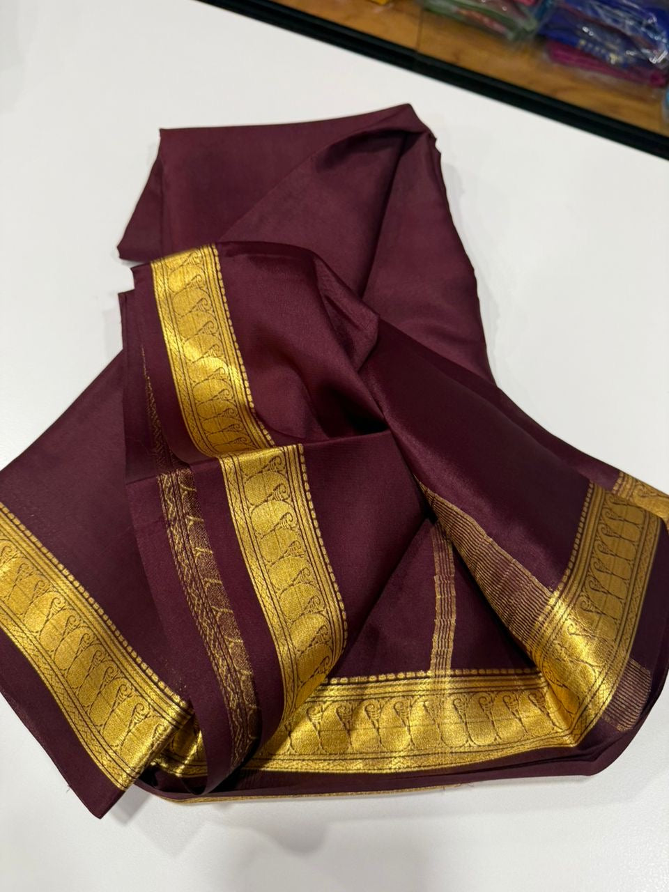 Mysore silk sarees self pattern
