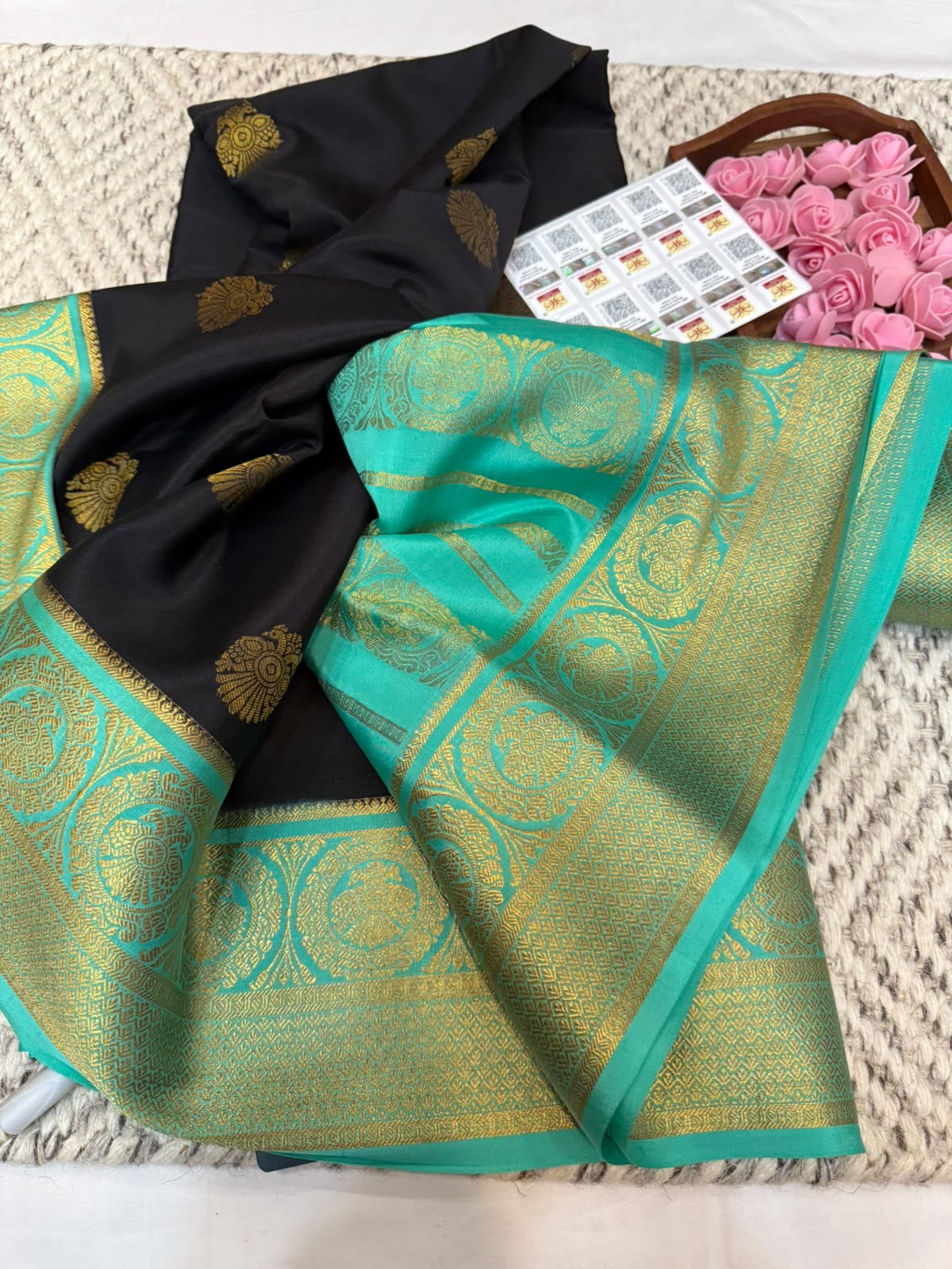 Mysore silk sarees shoulder butta pattern