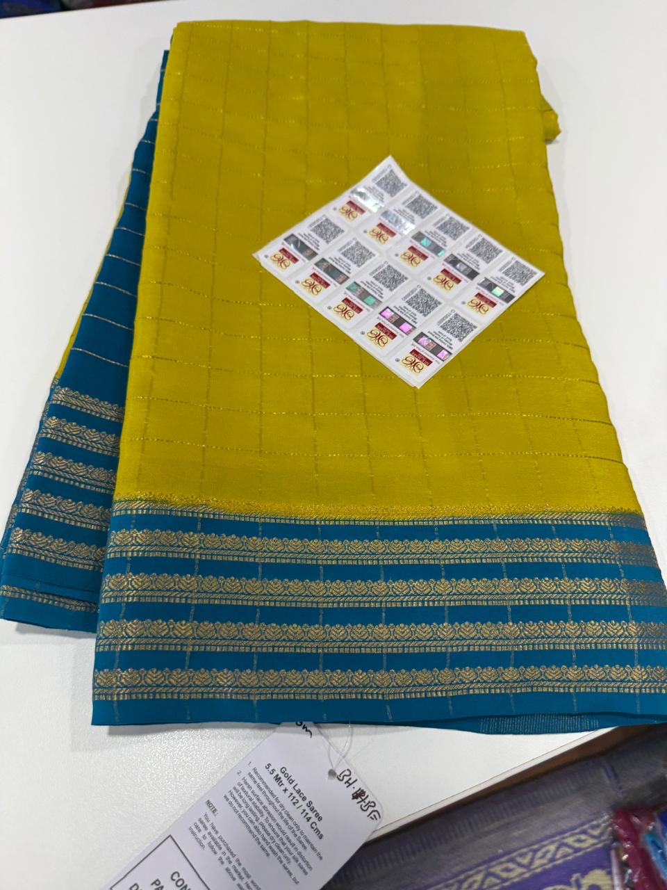 ❤️Traditional border in gold lace Zari Mysore silk sarees ❤️