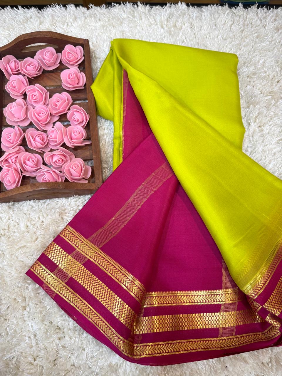 Mysore silk sarees light weight pattern