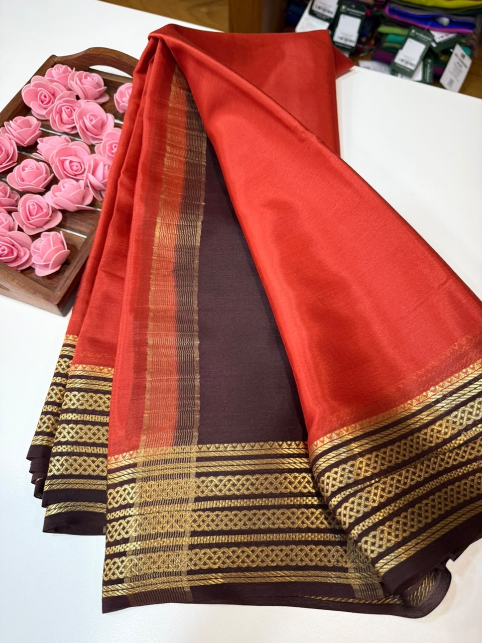 Mysore silk sarees light weight pattern