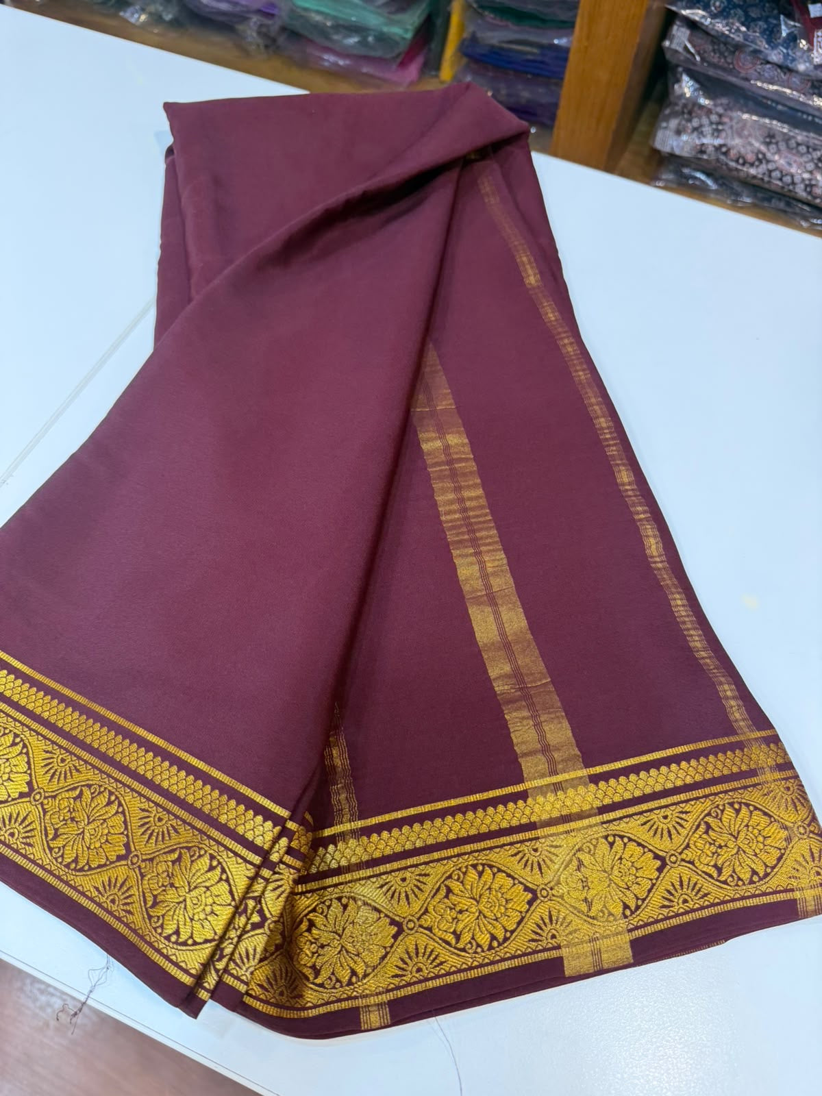 Mysore silk sarees gold lace pattern