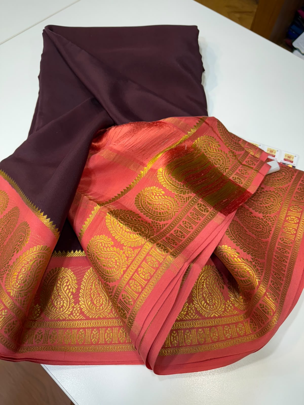Mysore silk sarees contrast pattern