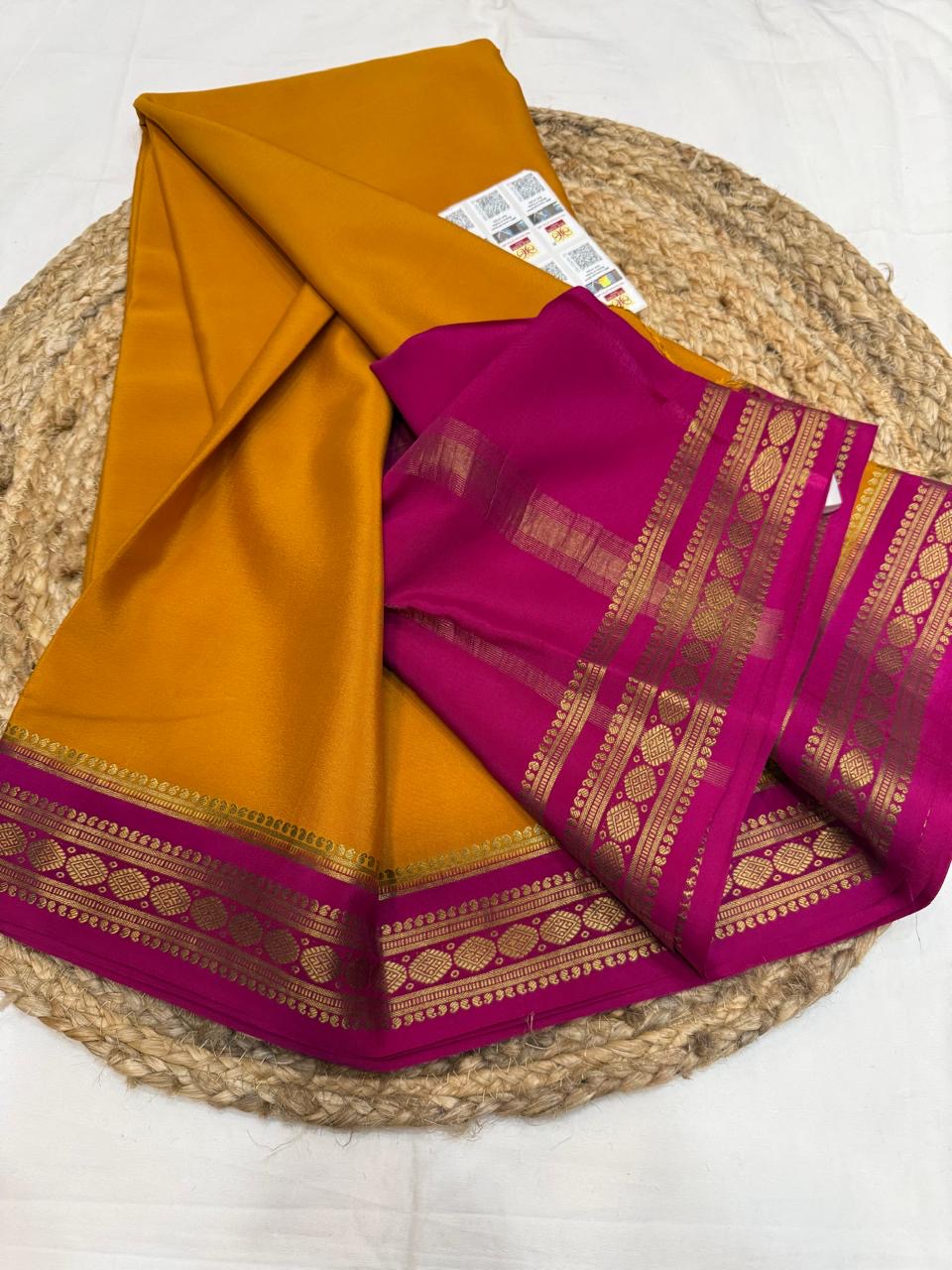 Mysore silk sarees contrast pattern