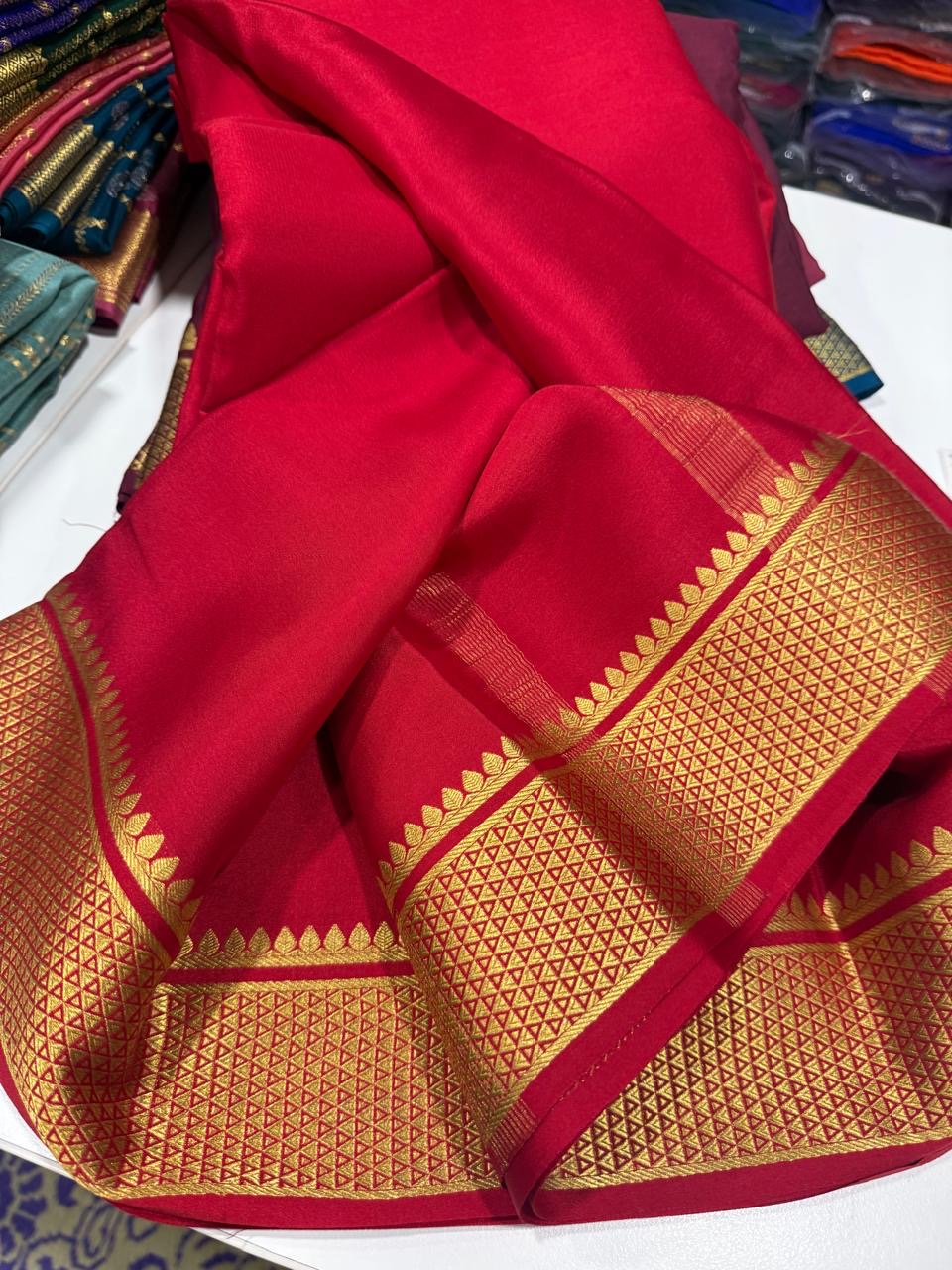 Mysore silk sarees self pattern