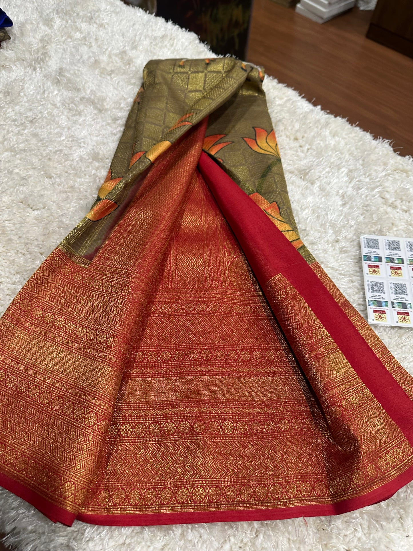 Pure digital print Kanjivaram silk sarees