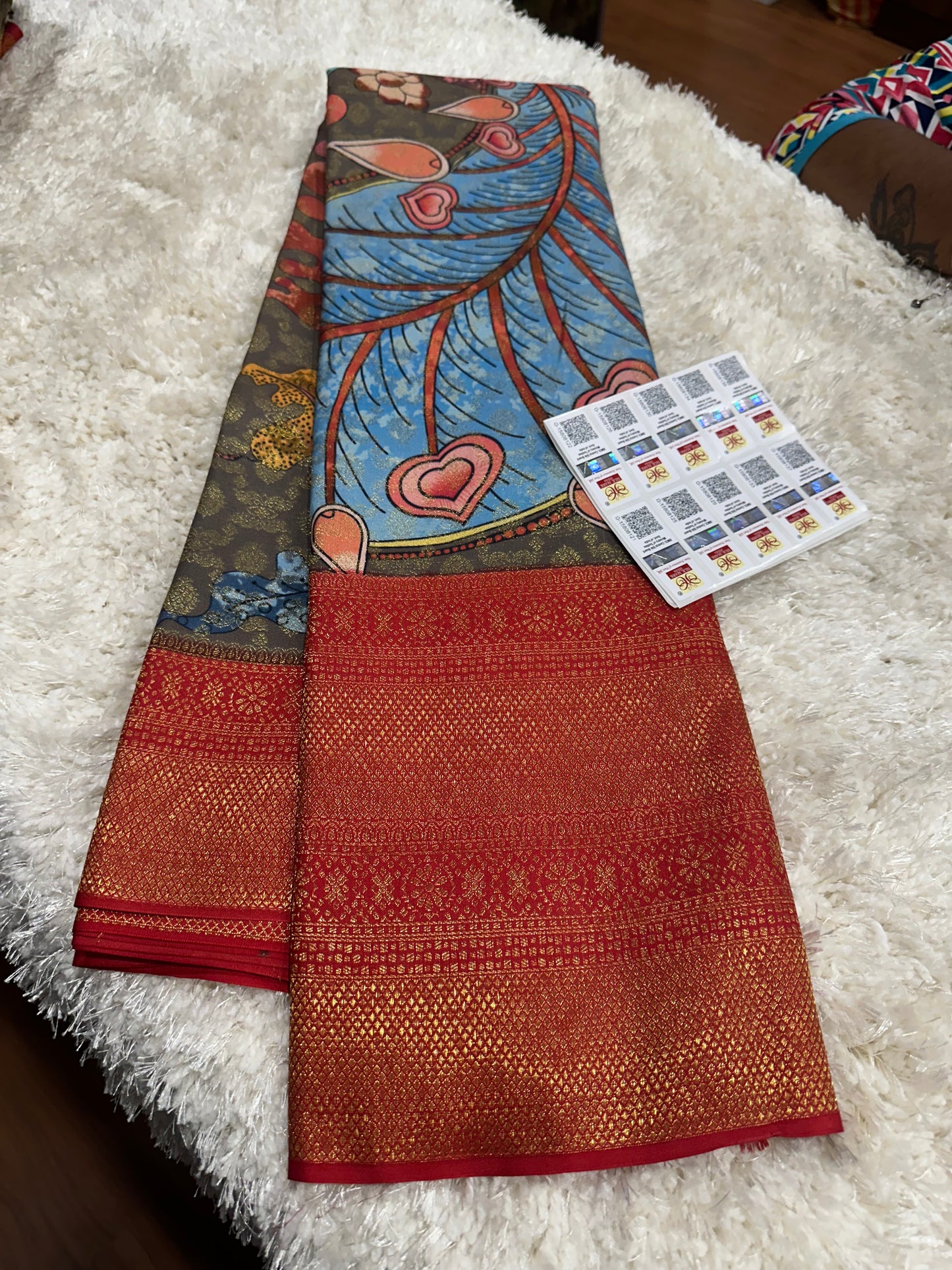 Pure digital print Kanjivaram silk sarees