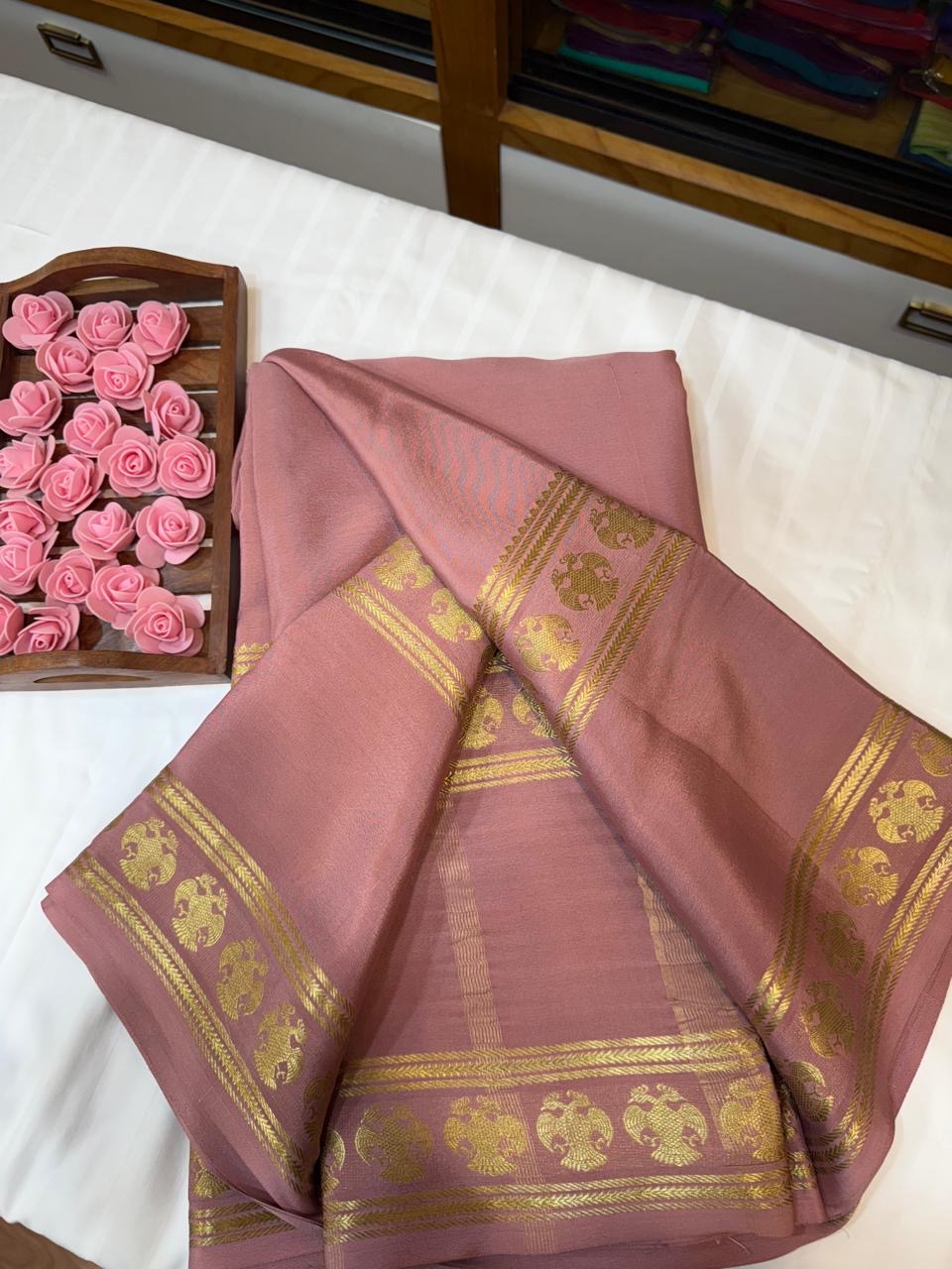 Mysore silk sarees self pattern