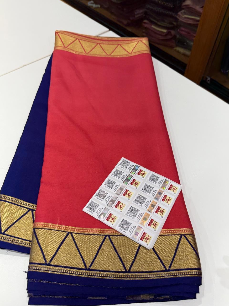 Half n Half pattern Mysore silk Saress