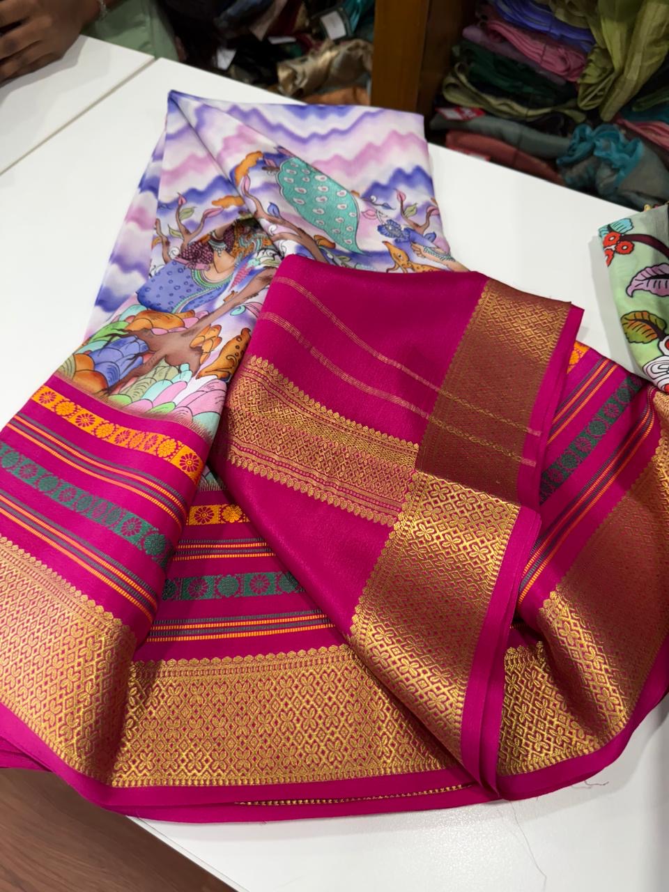 😍Digital print mysore silk sarees 😍