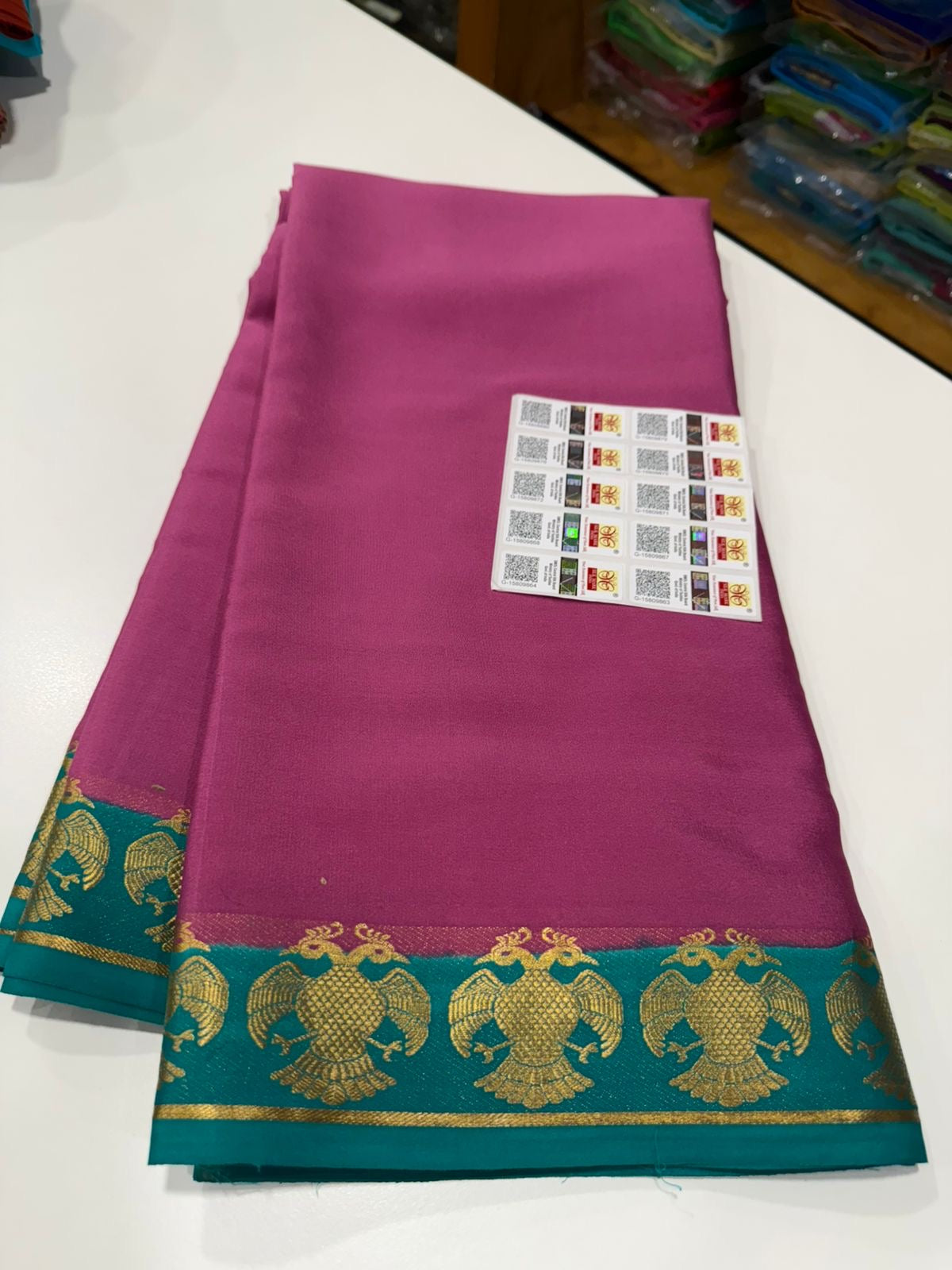 Mysore silk sarees contrast pattern