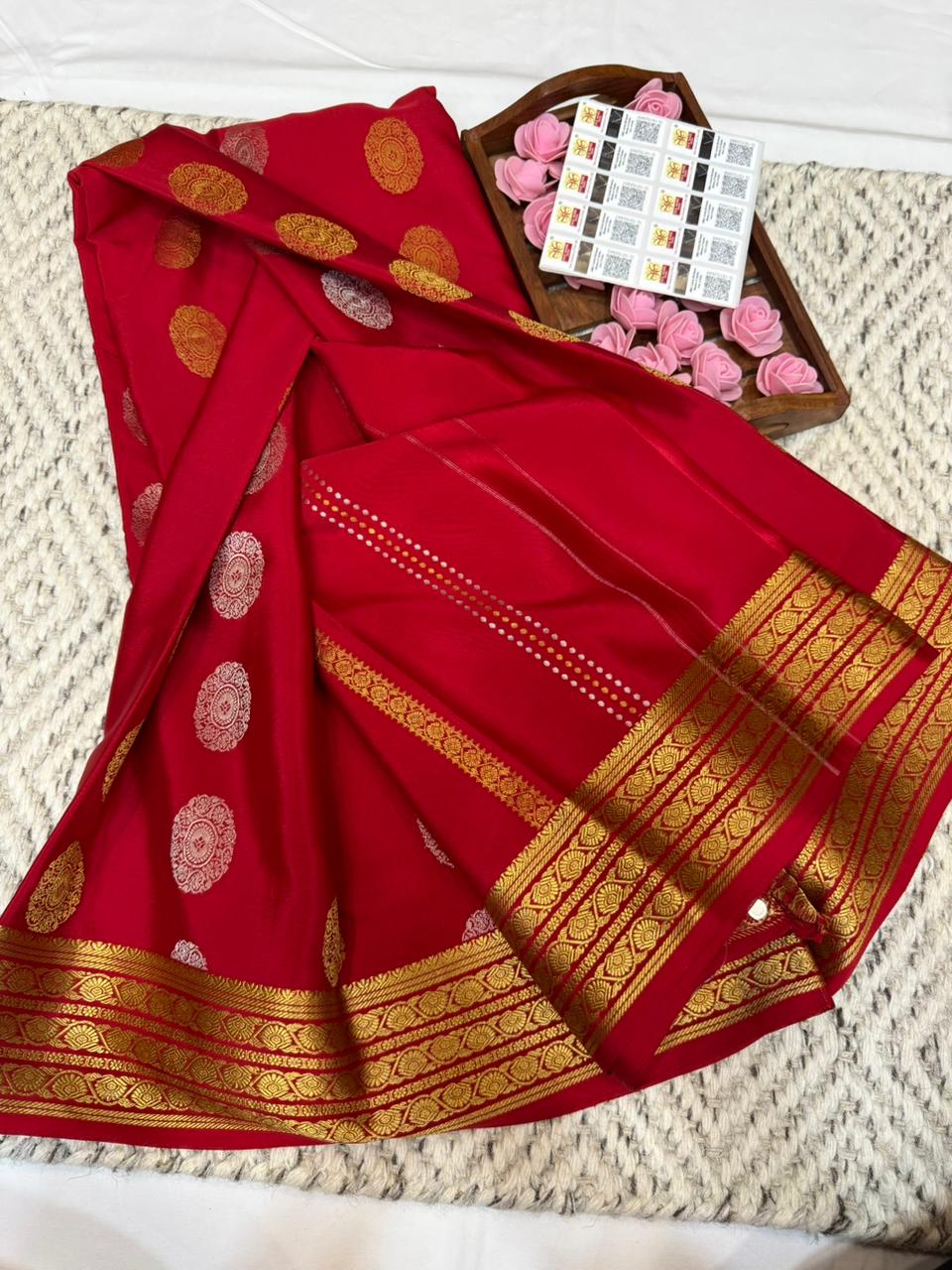 Mysore silk sarees Butta pattern