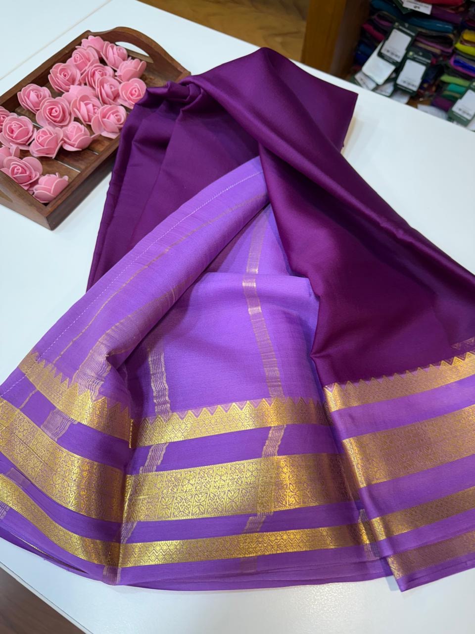 Mysore silk sarees light weight pattern