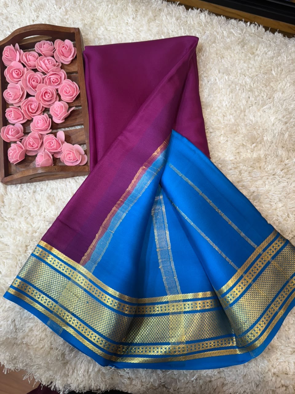Mysore silk sarees light weight pattern