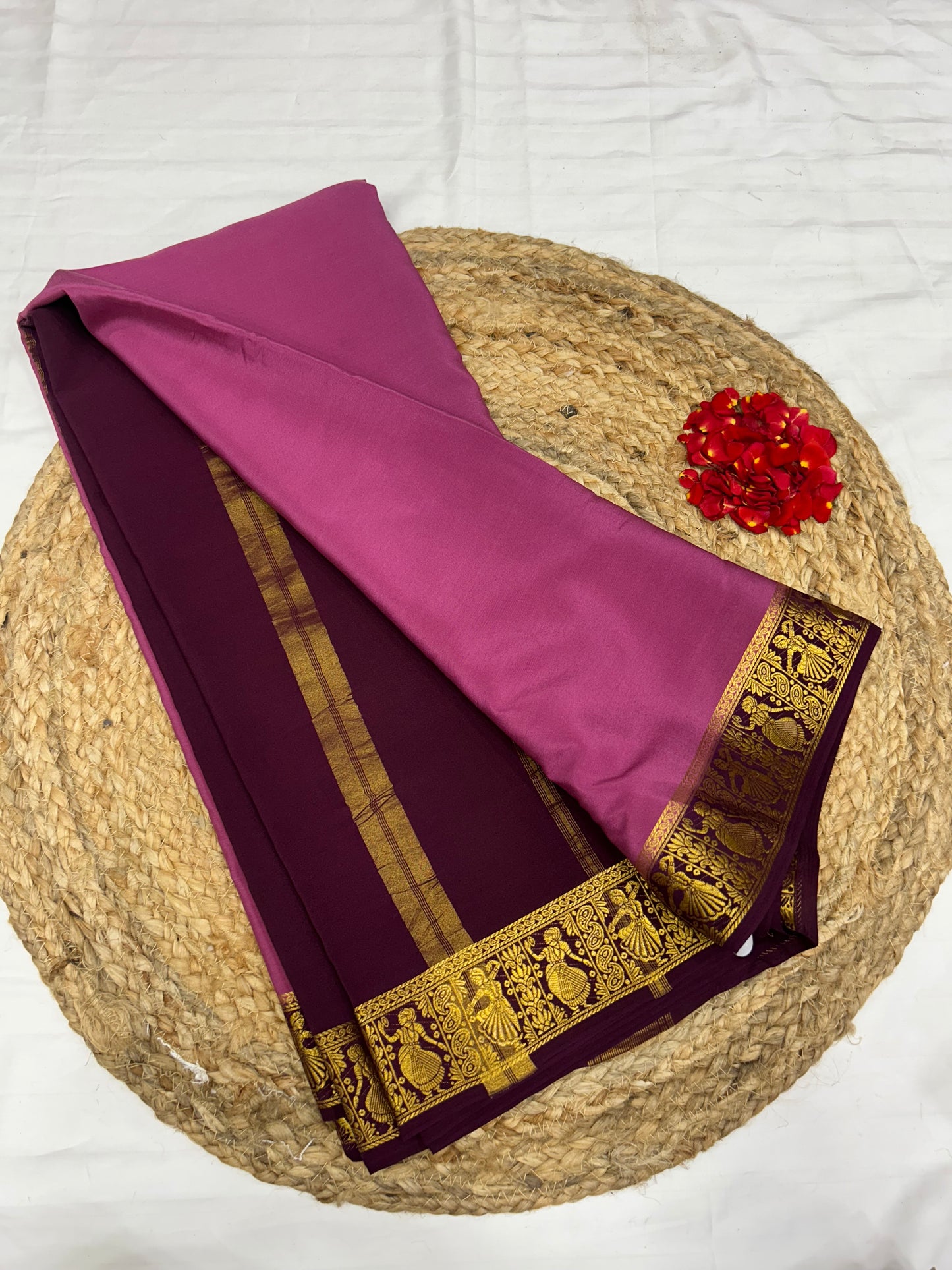 Mysore silk gold lace